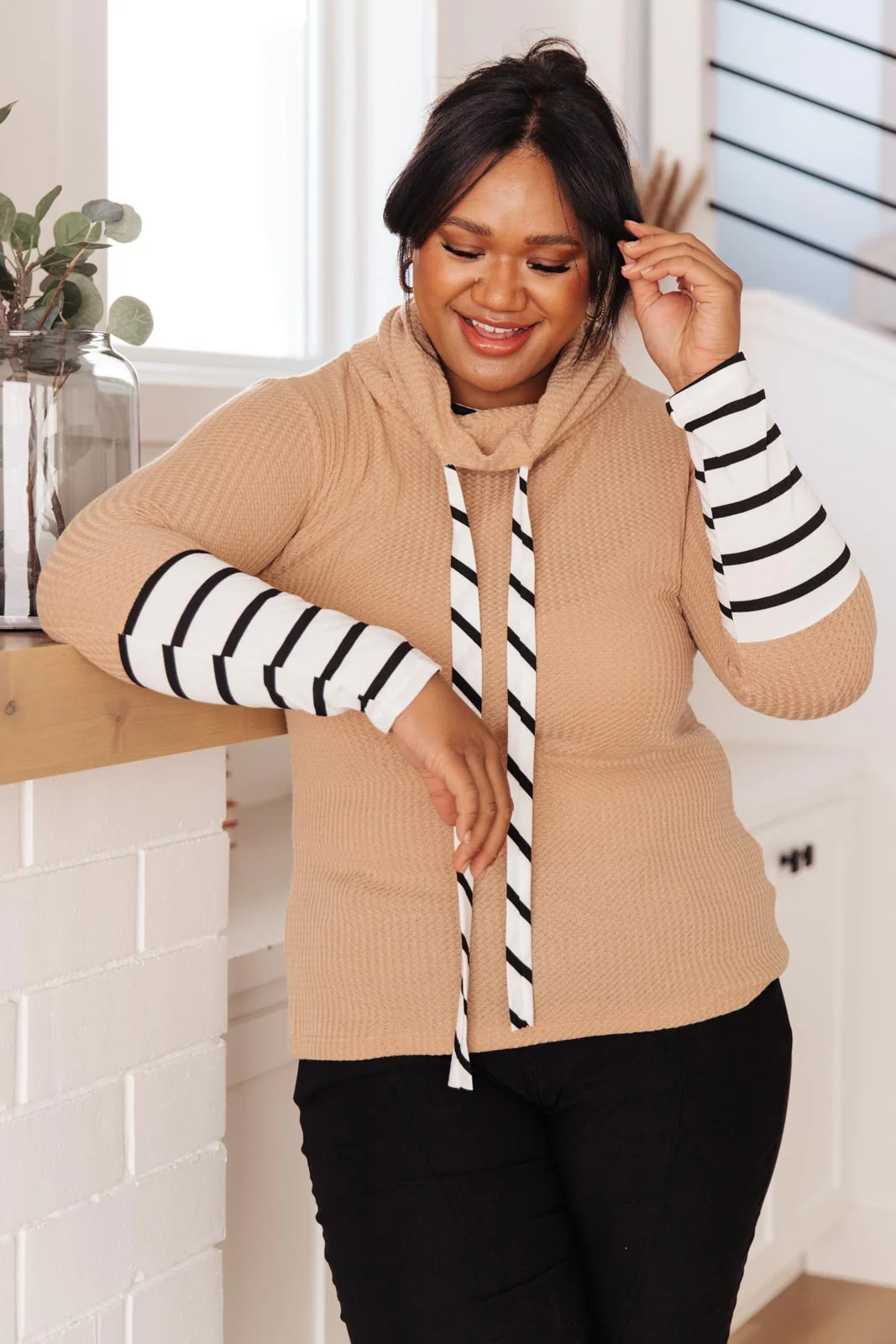 Secret Stripes Cowl Neck Top - 8/31/2021 - Image 2