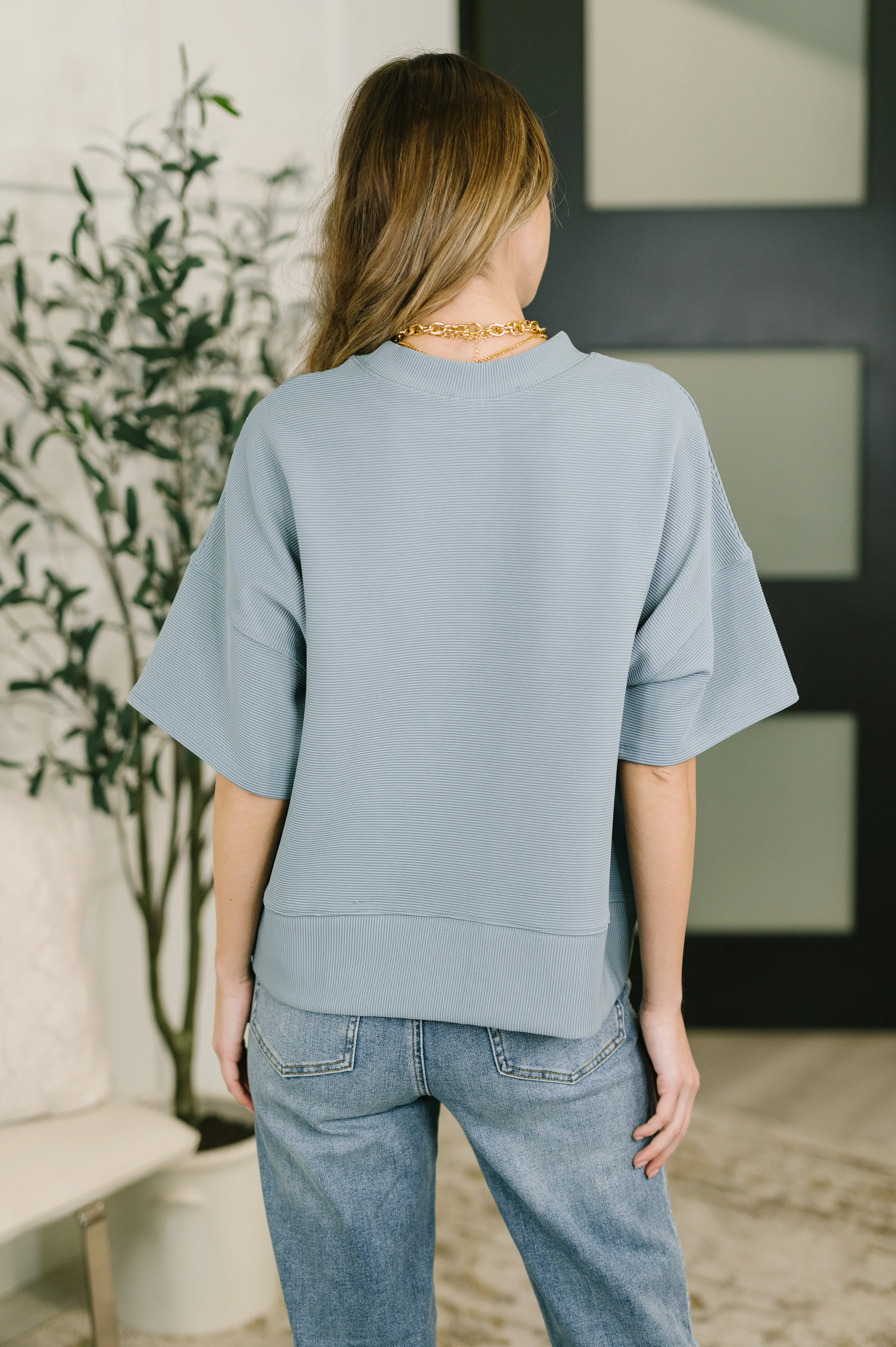 Sense of Clarity Boxy Top in Blue Grey - 7/13/2026 - Image 4