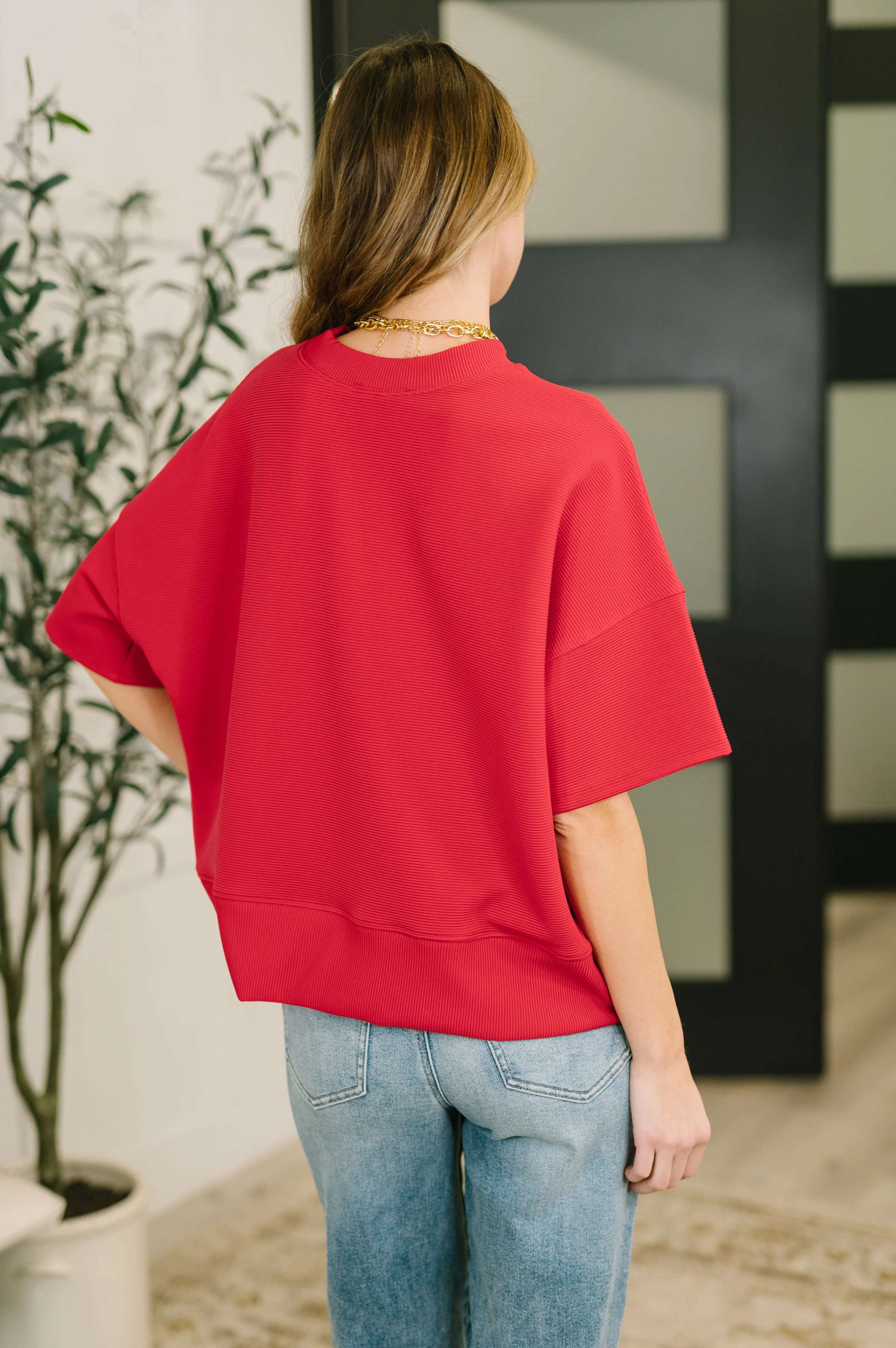 Sense of Clarity Boxy Top in Ruby - 7/13/2026 - Image 5