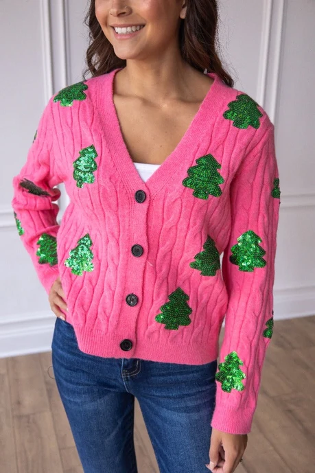 Sequin Trees Cardigan - Image 12