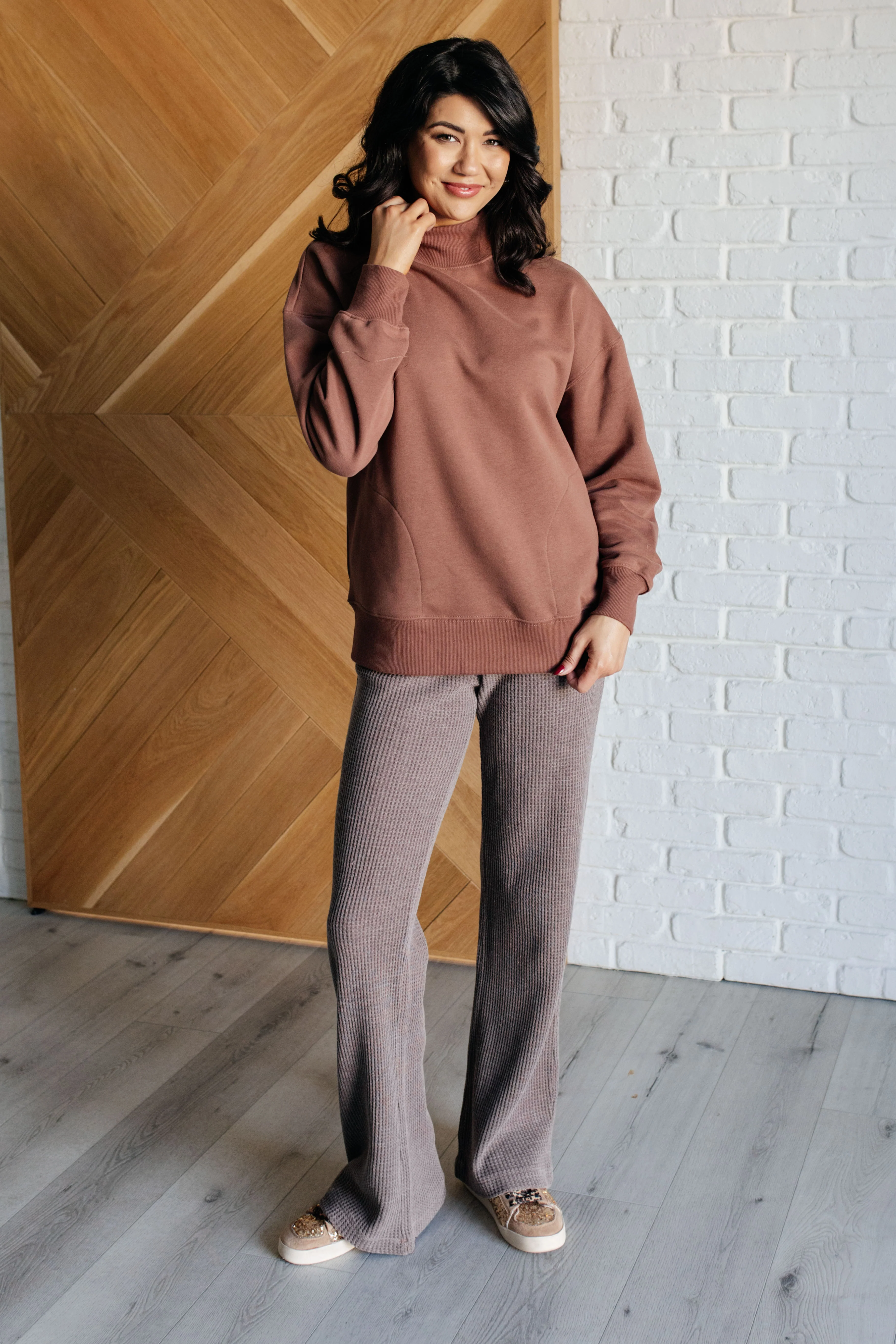 Set Process Mineral Wash Waffle Knit Pants in Brown - 10/17/2024 - Image 4