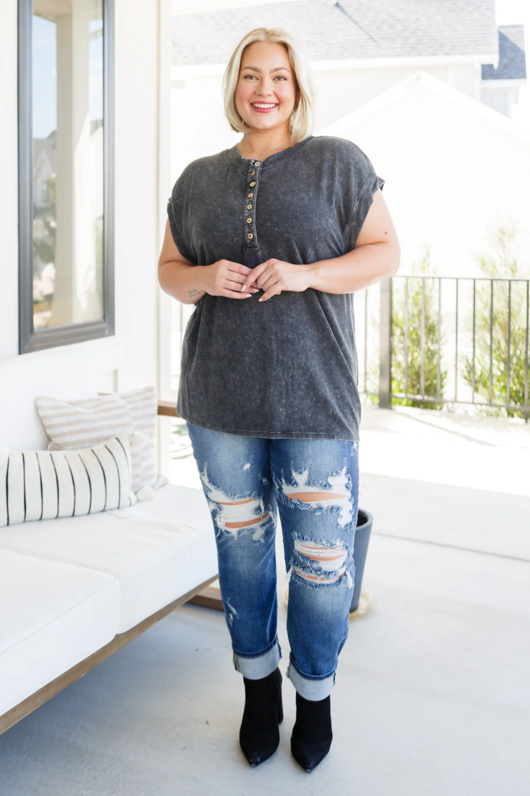 She's Alright Mineral Wash Sleeveless Henley - 10/3/2023 - Image 6