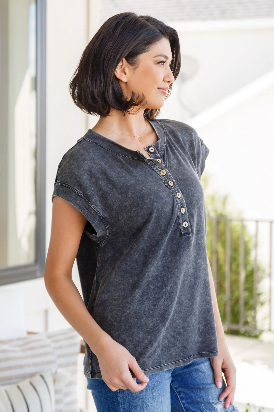 She's Alright Mineral Wash Sleeveless Henley - 10/3/2023 - Image 7