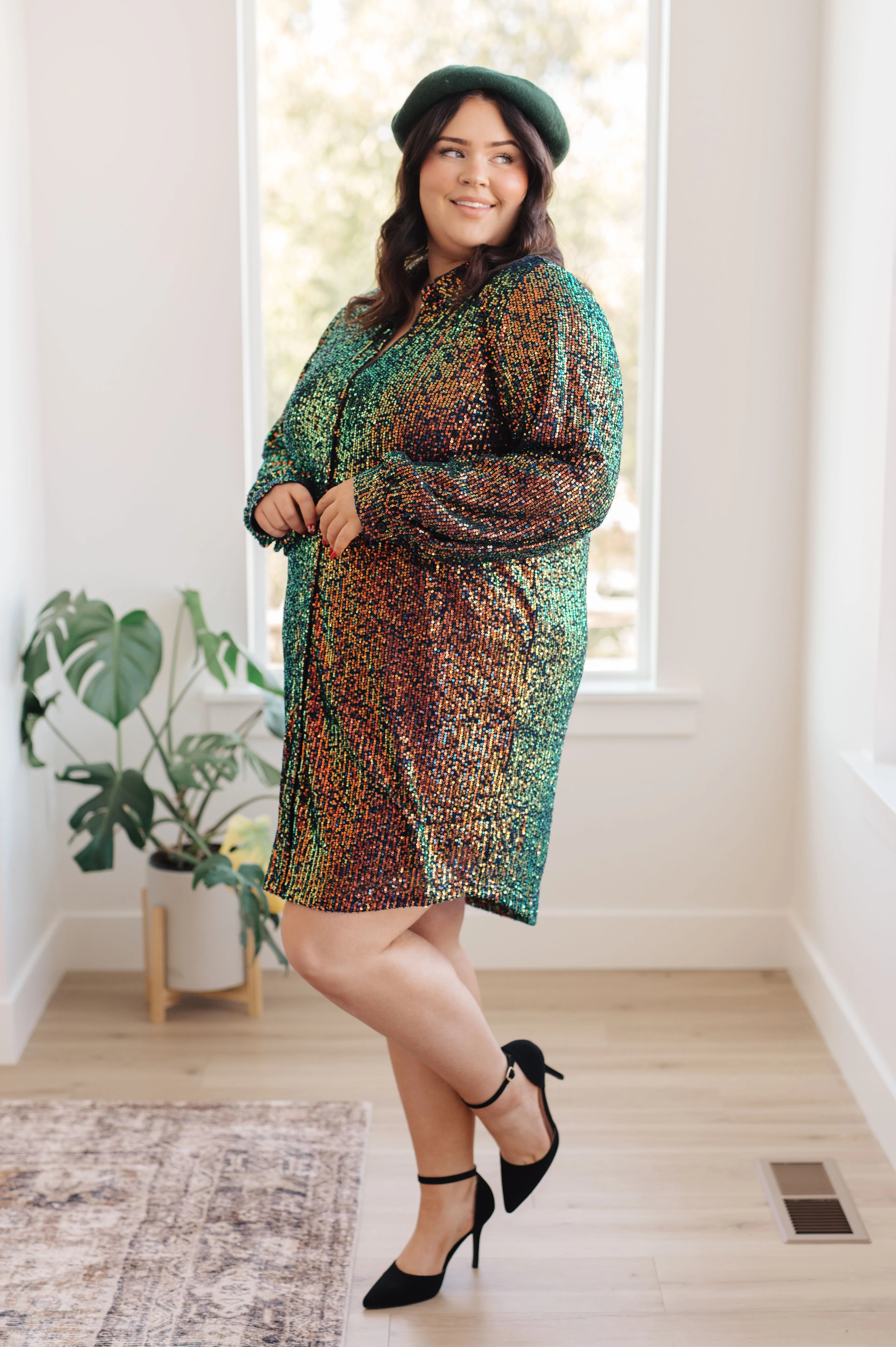 Shimmering Splendor Sequin Shirt Dress - 11/7/2024 - Image 5