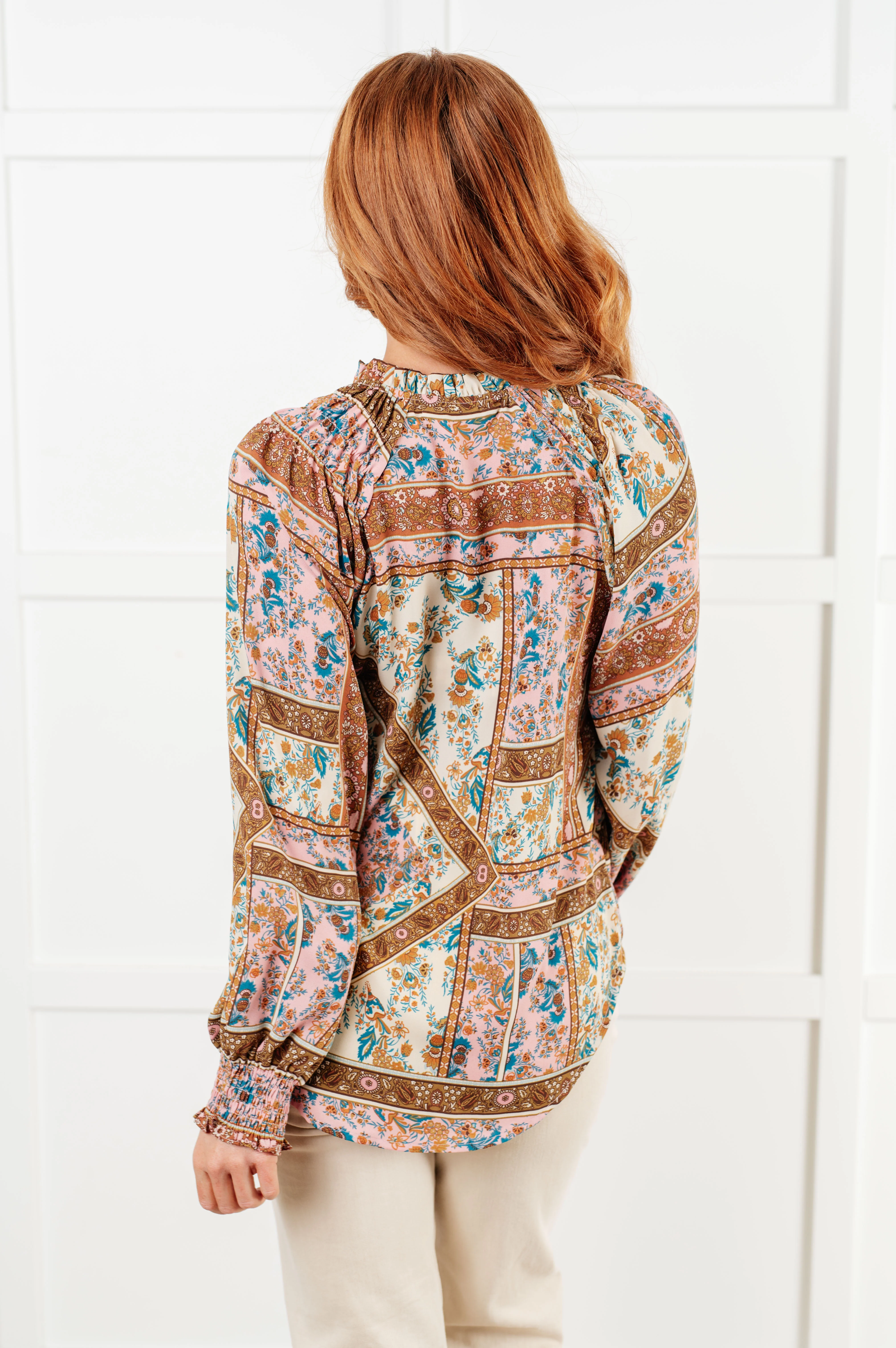 Show and Tell Mixed Print Peasant Blouse - 9/29/2025 - Image 7