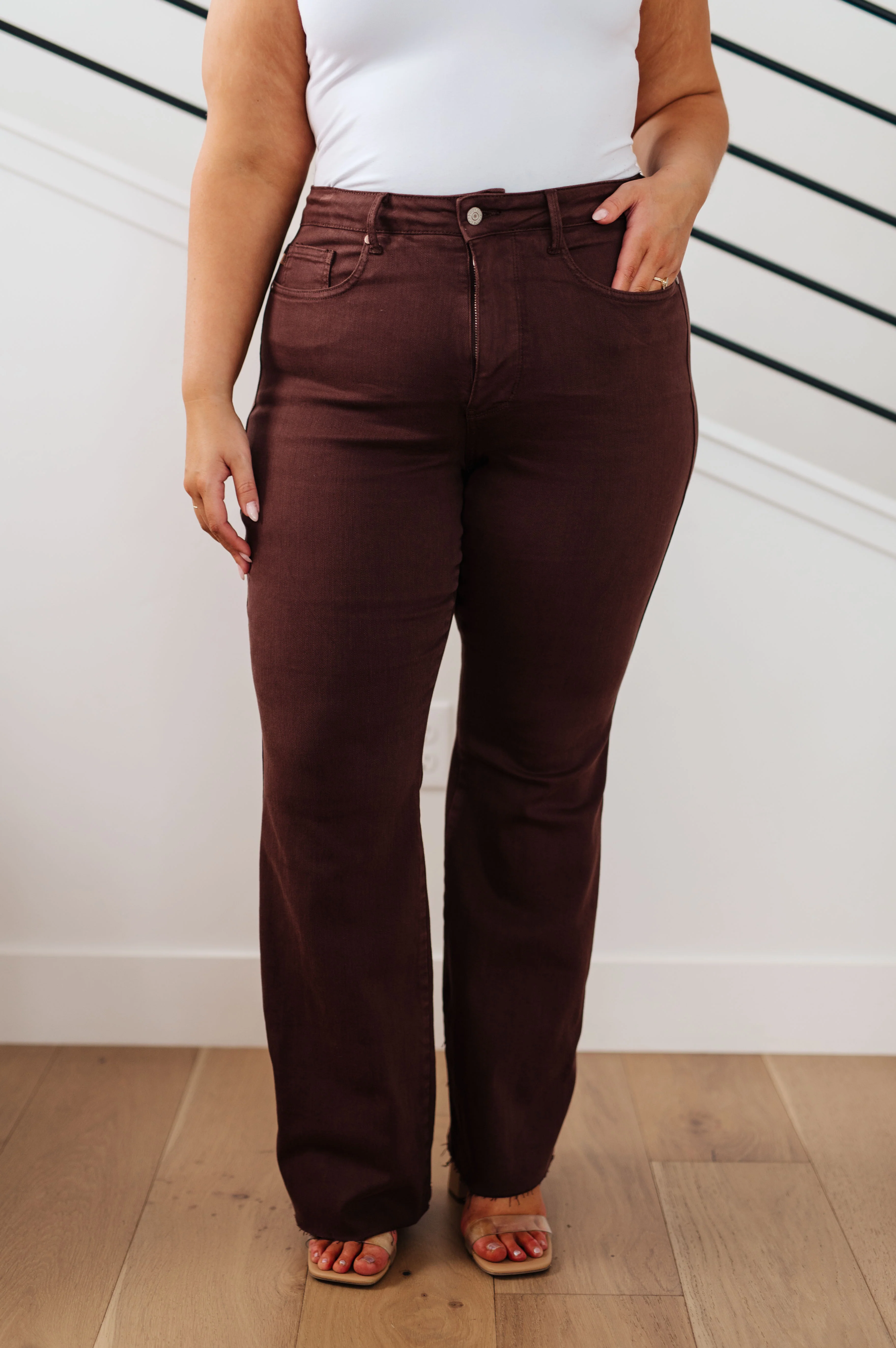 Sienna High Rise Control Top Flare Jeans in Espresso - 9/27/2023 - Image 3