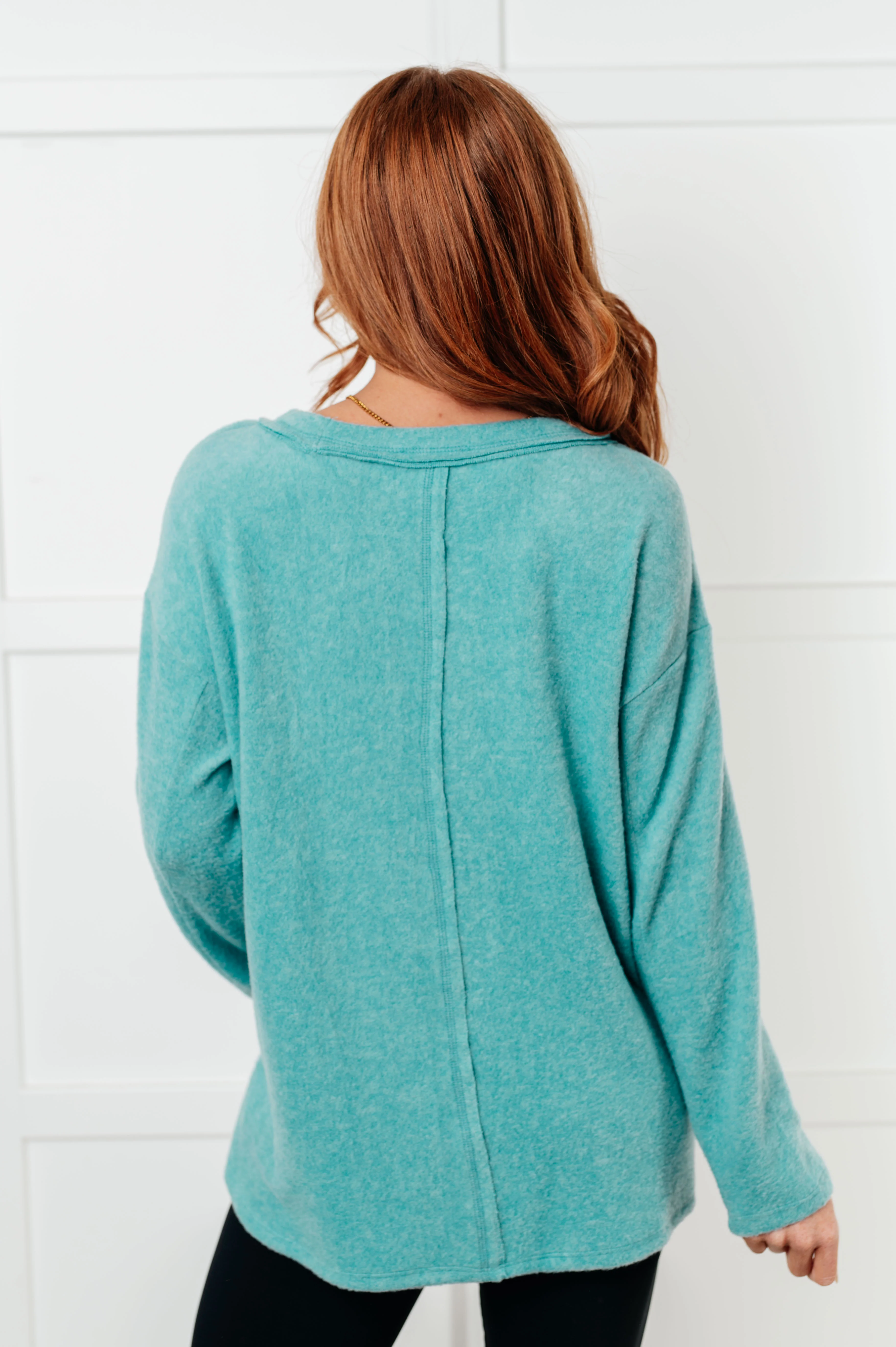 Simple Silhouette Brushed Hacci Sweater in Dusty Teal - 12/11/2024 - Image 8