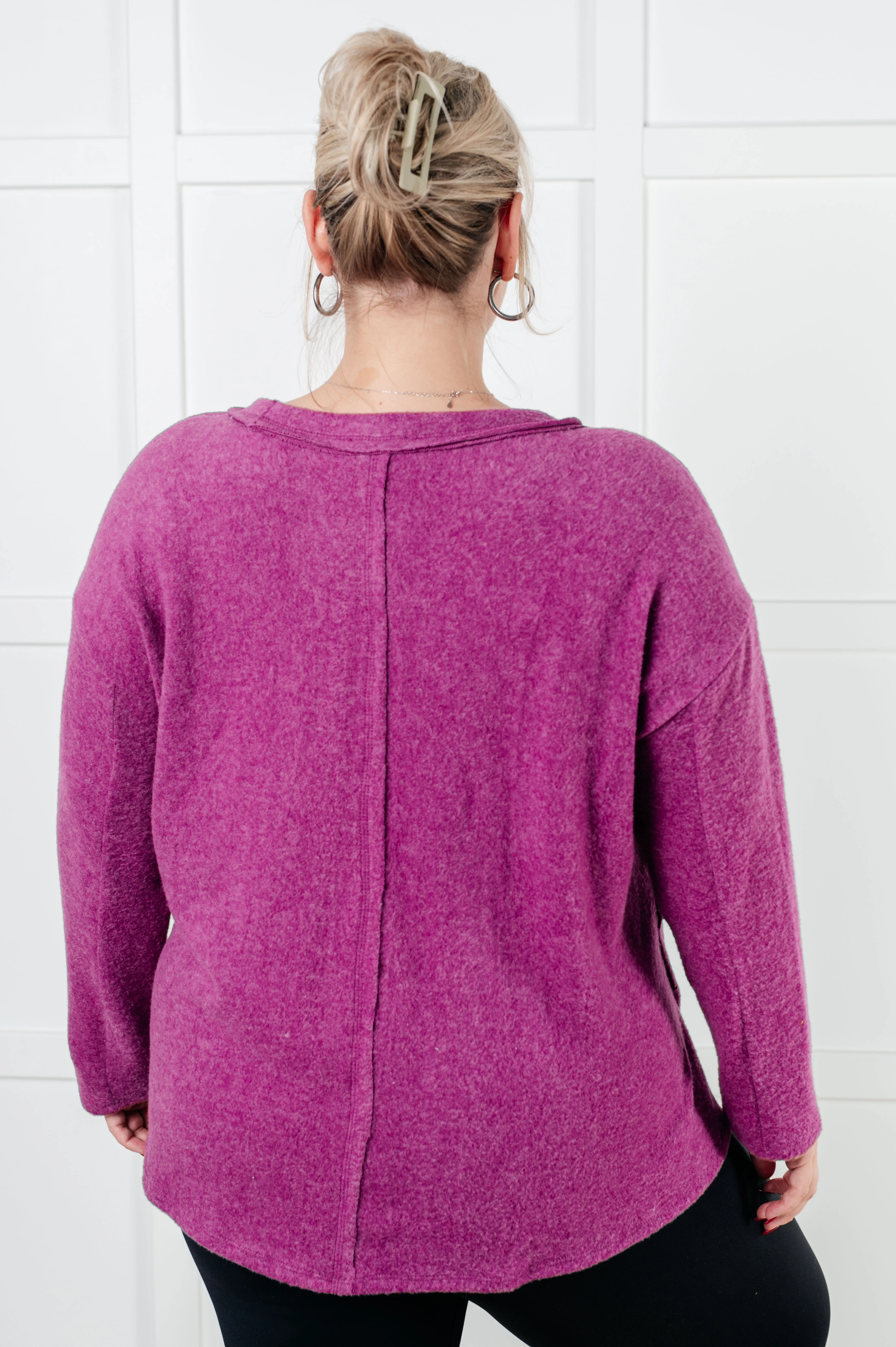 Simple Silhouette Brushed Hacci Sweater in Light Plum - 12/11/2024 - Image 7