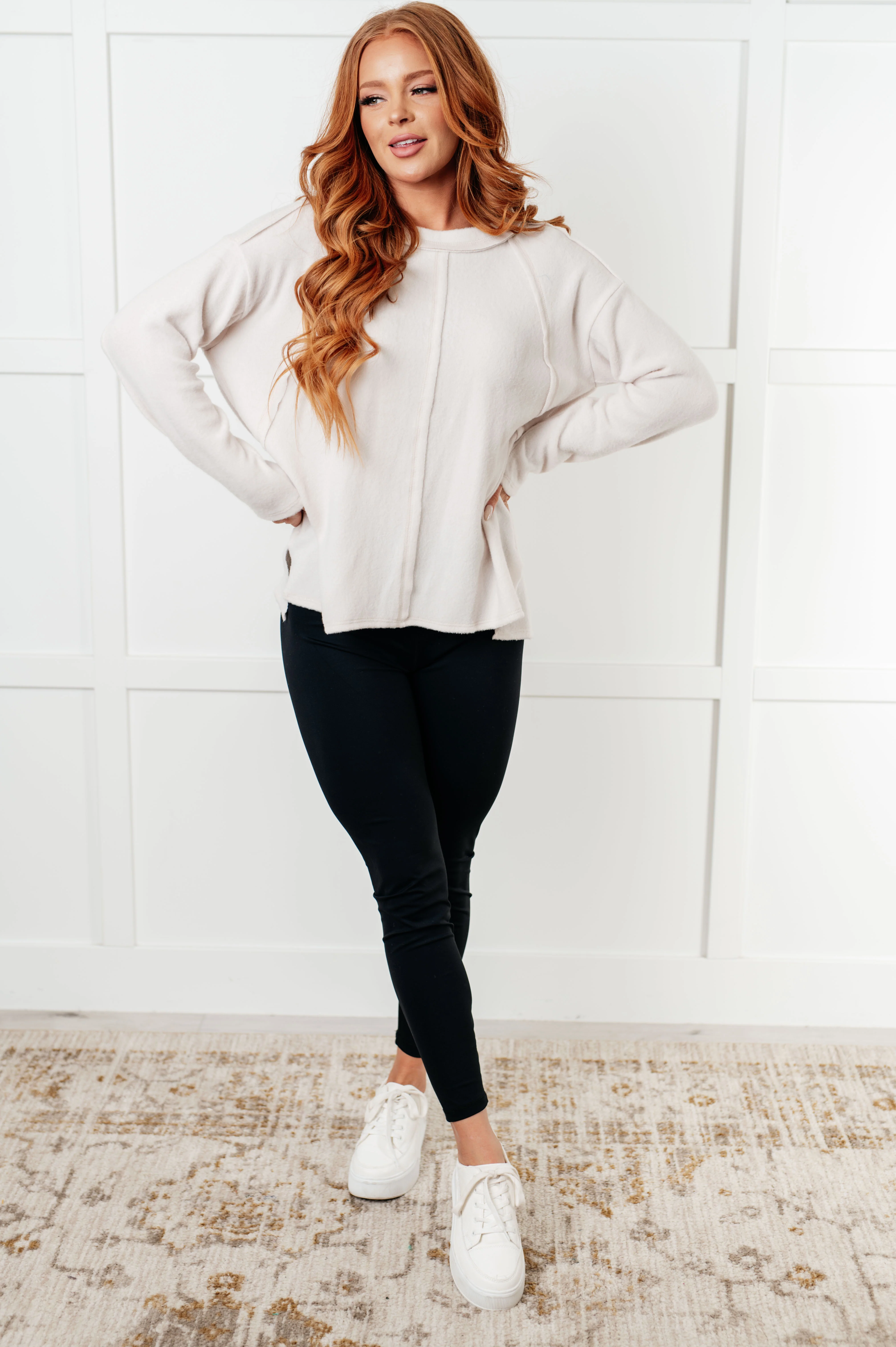 Simple Silhouette Brushed Hacci Sweater in Sand Beige - 12/11/2024 - Image 5