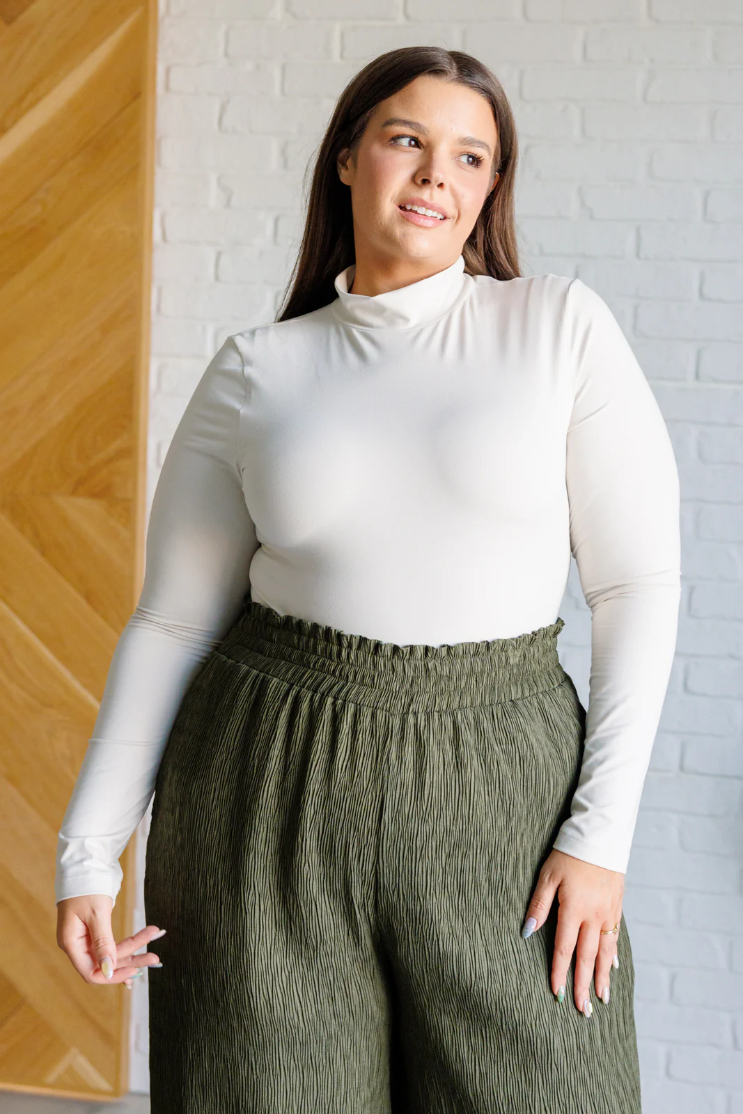 Simple Situation Mock Neck Bodysuit in White Pearl - 9/27/2024 - Image 2
