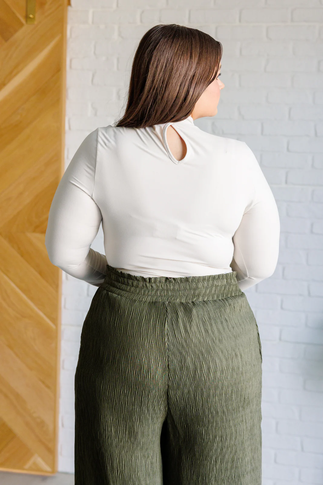 Simple Situation Mock Neck Bodysuit in White Pearl - 9/27/2024 - Image 9