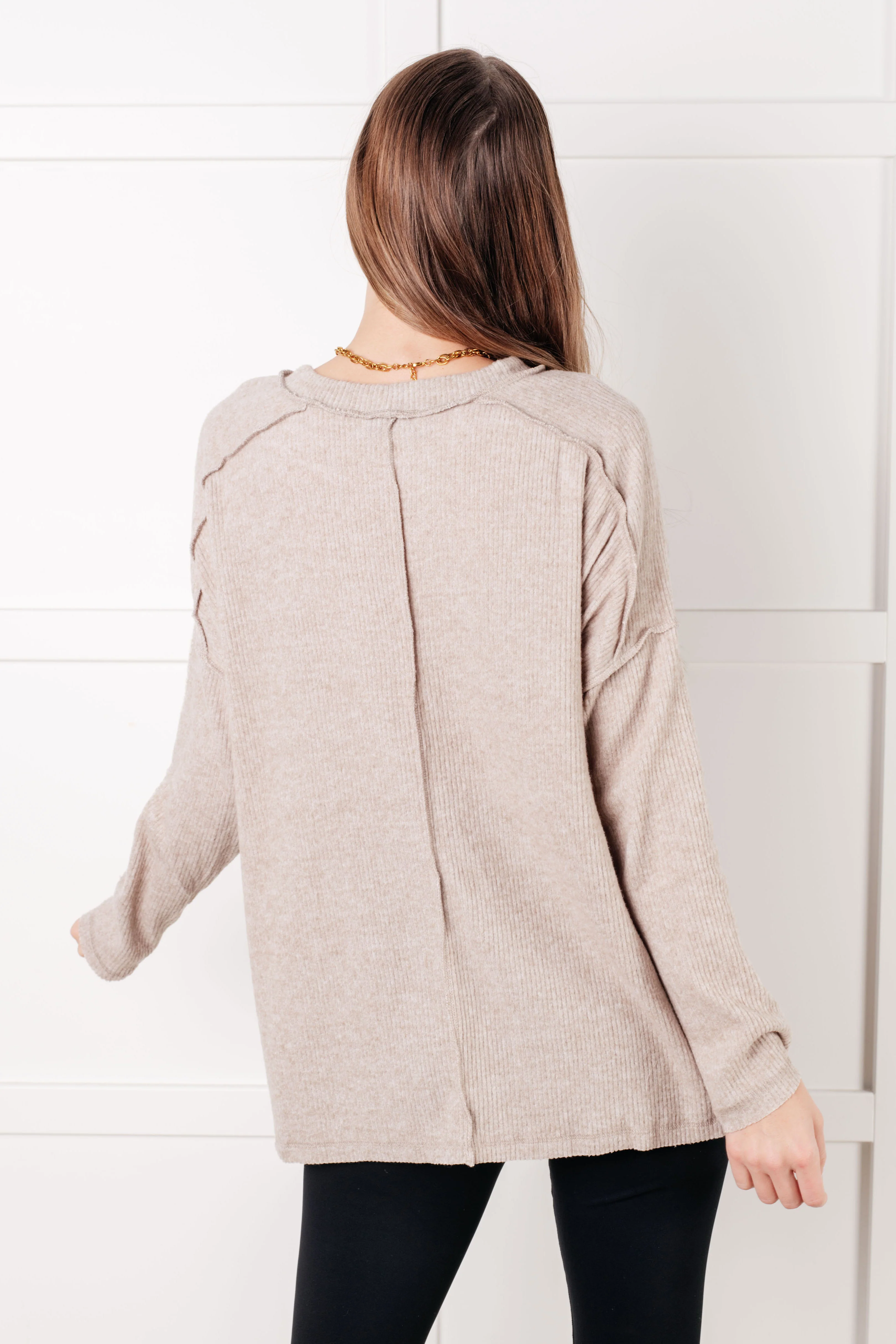 Simply Basic Ribbed Hacci Sweater in H Mocha - 8/18/2025 - Image 7