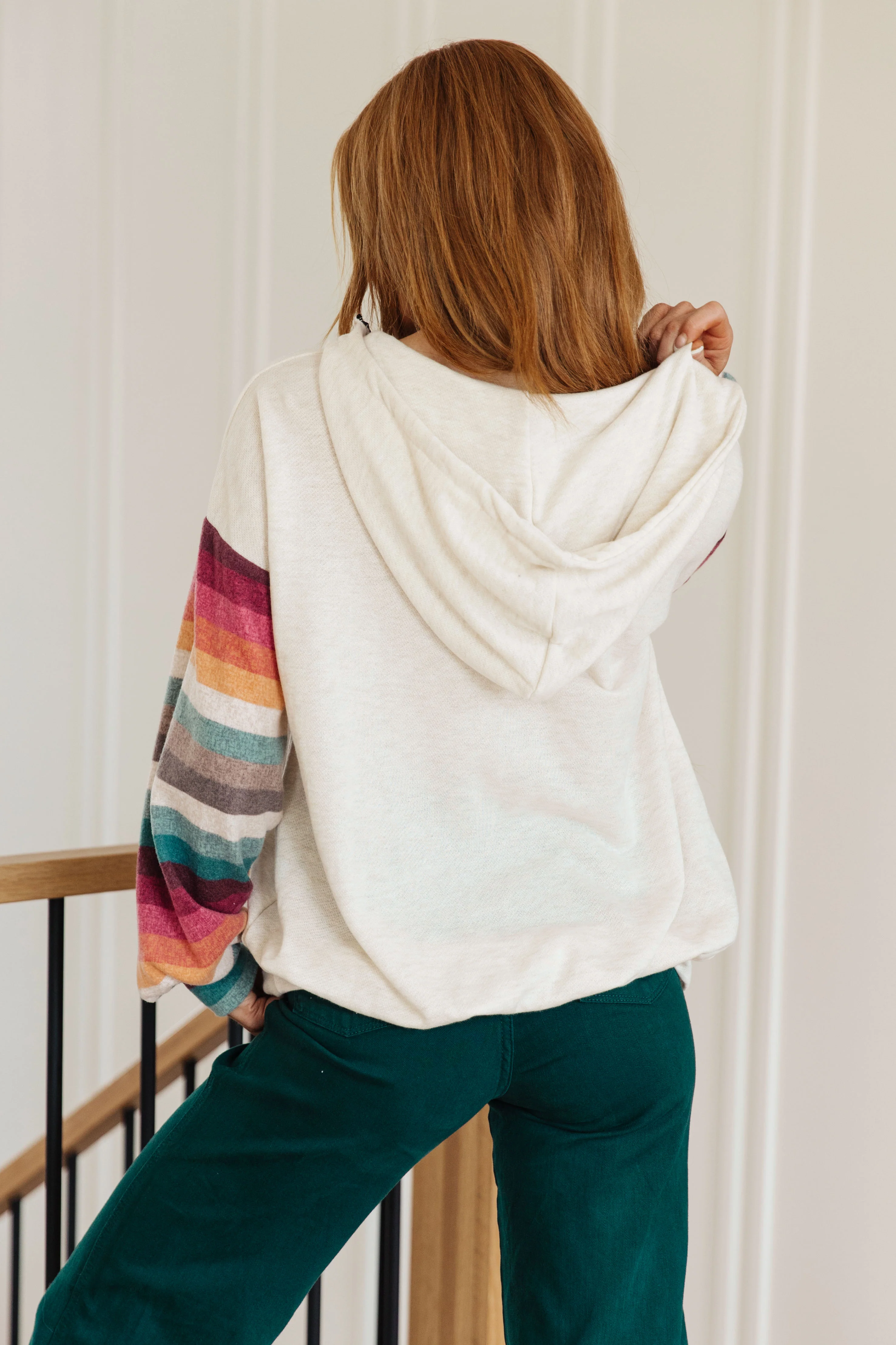 Skip and A Hop Rainbow Sleeve Half Zip Hoodie - 9/14/2023 - Image 8