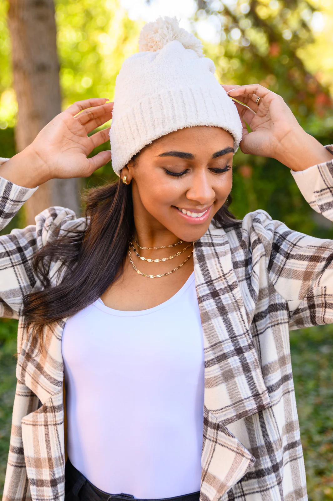 Slouchy Boucle Pom Beanie In Ivory - 11/1/2022