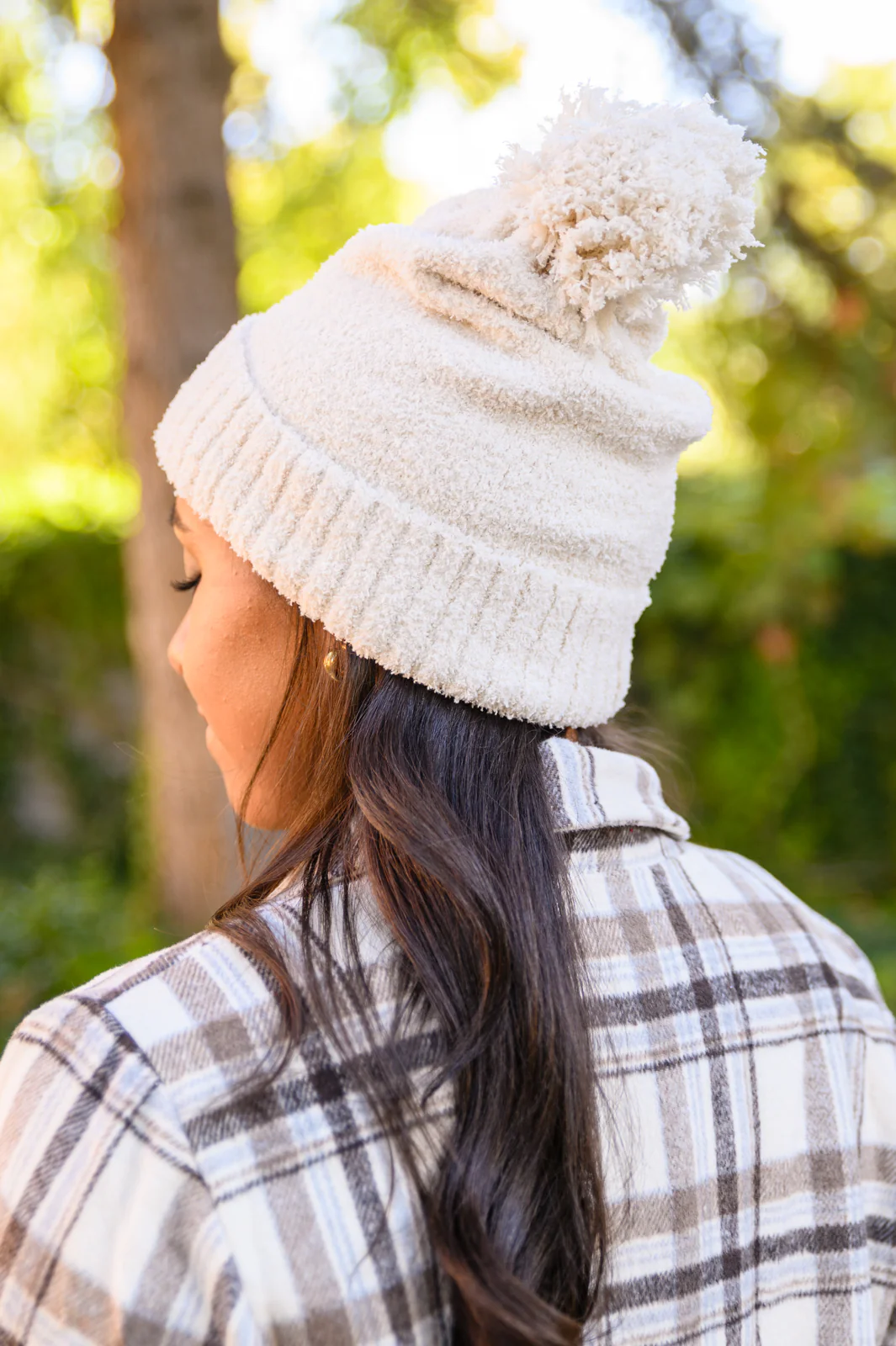 Slouchy Boucle Pom Beanie In Ivory - 11/1/2022 - Image 5
