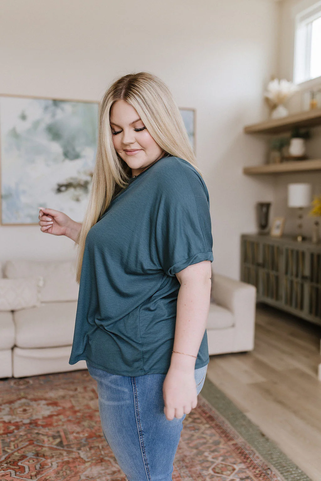So Good Relaxed Fit Top in Dark Teal - 6/22/2023 - Image 6
