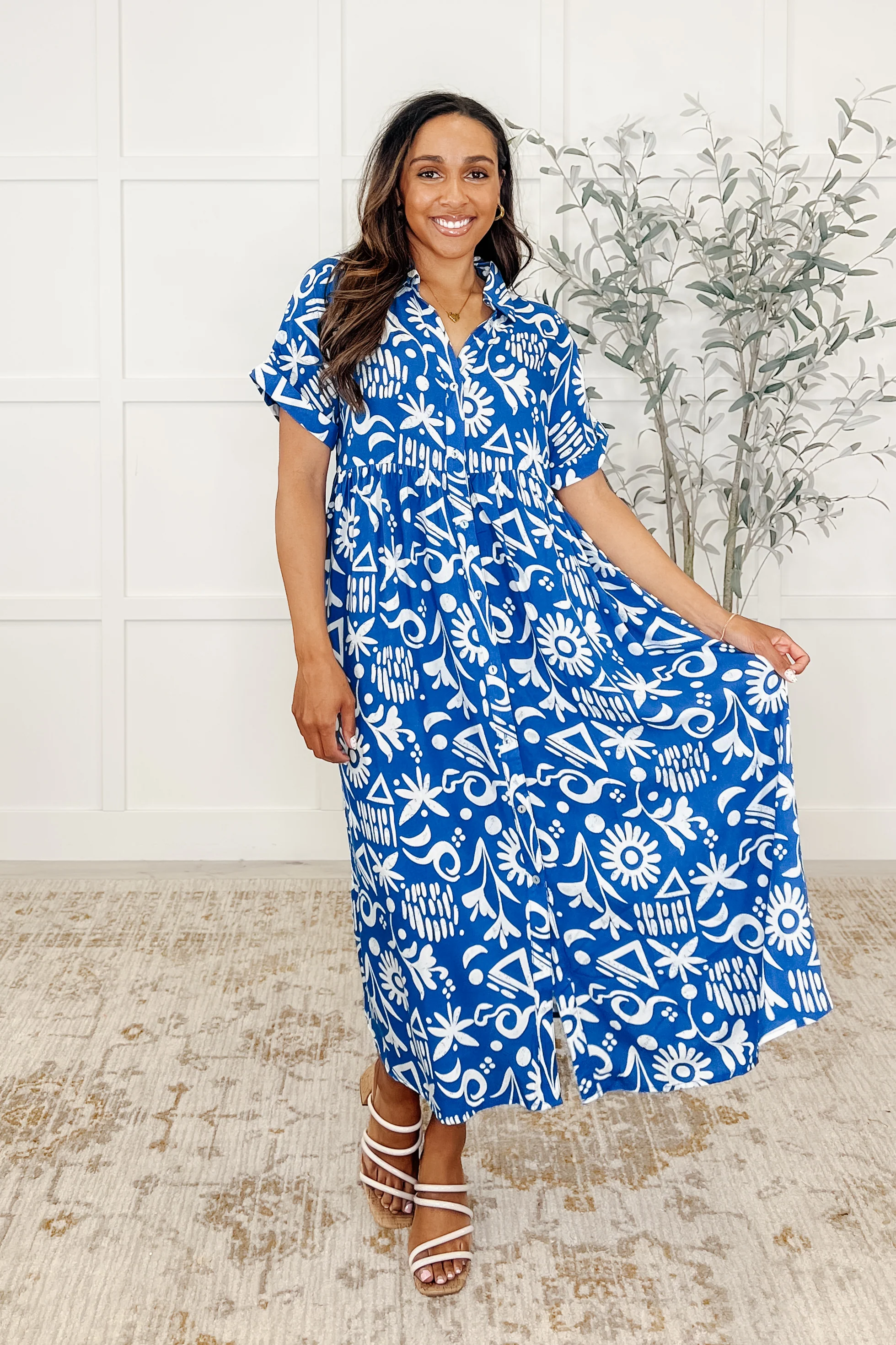 Soft Sonata V-Neck Dress in Blue - 4/15/2025 - Image 4