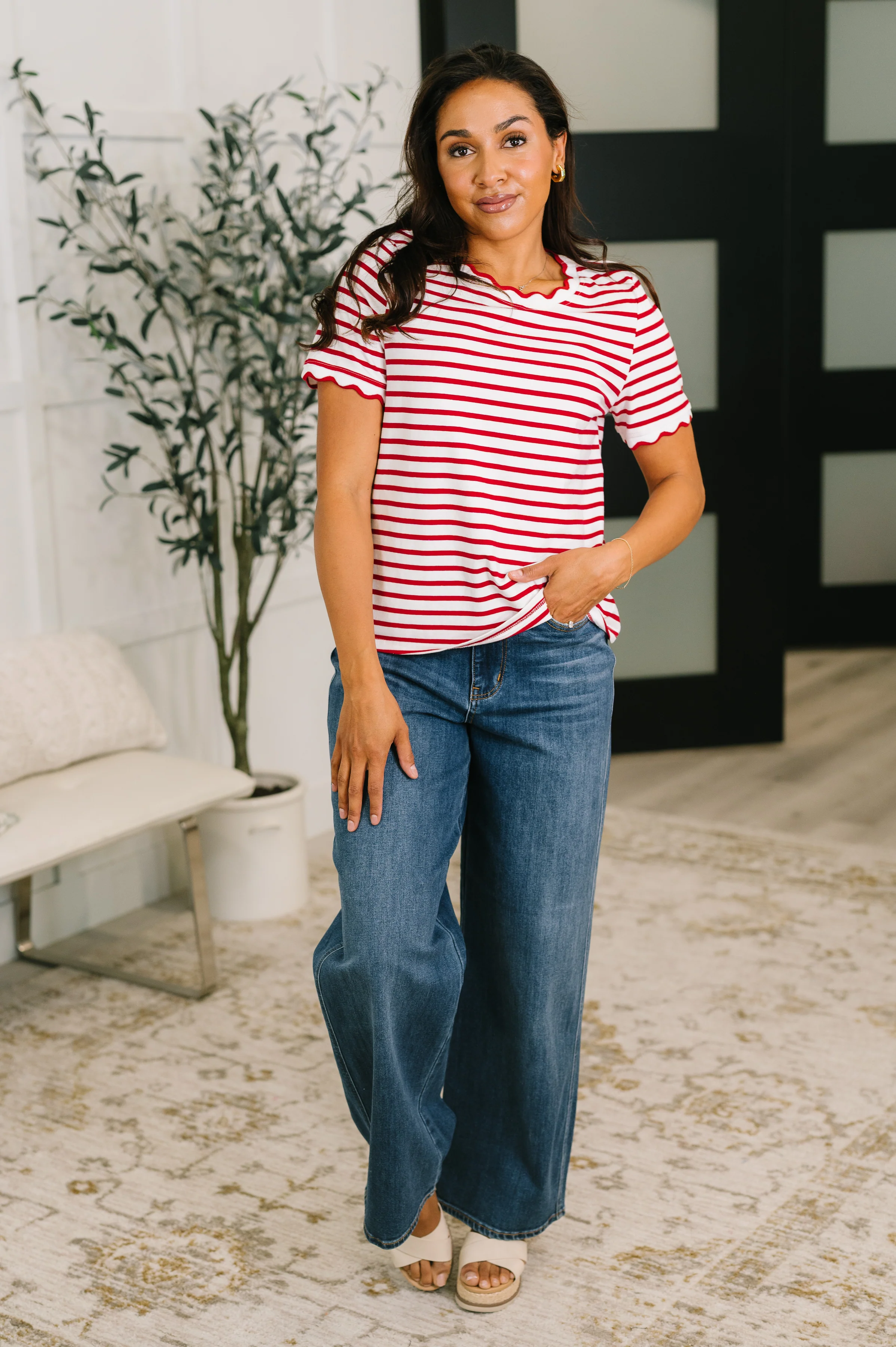 Something New Scalloped Hem Top - 5/26/2026 NEW - Image 3
