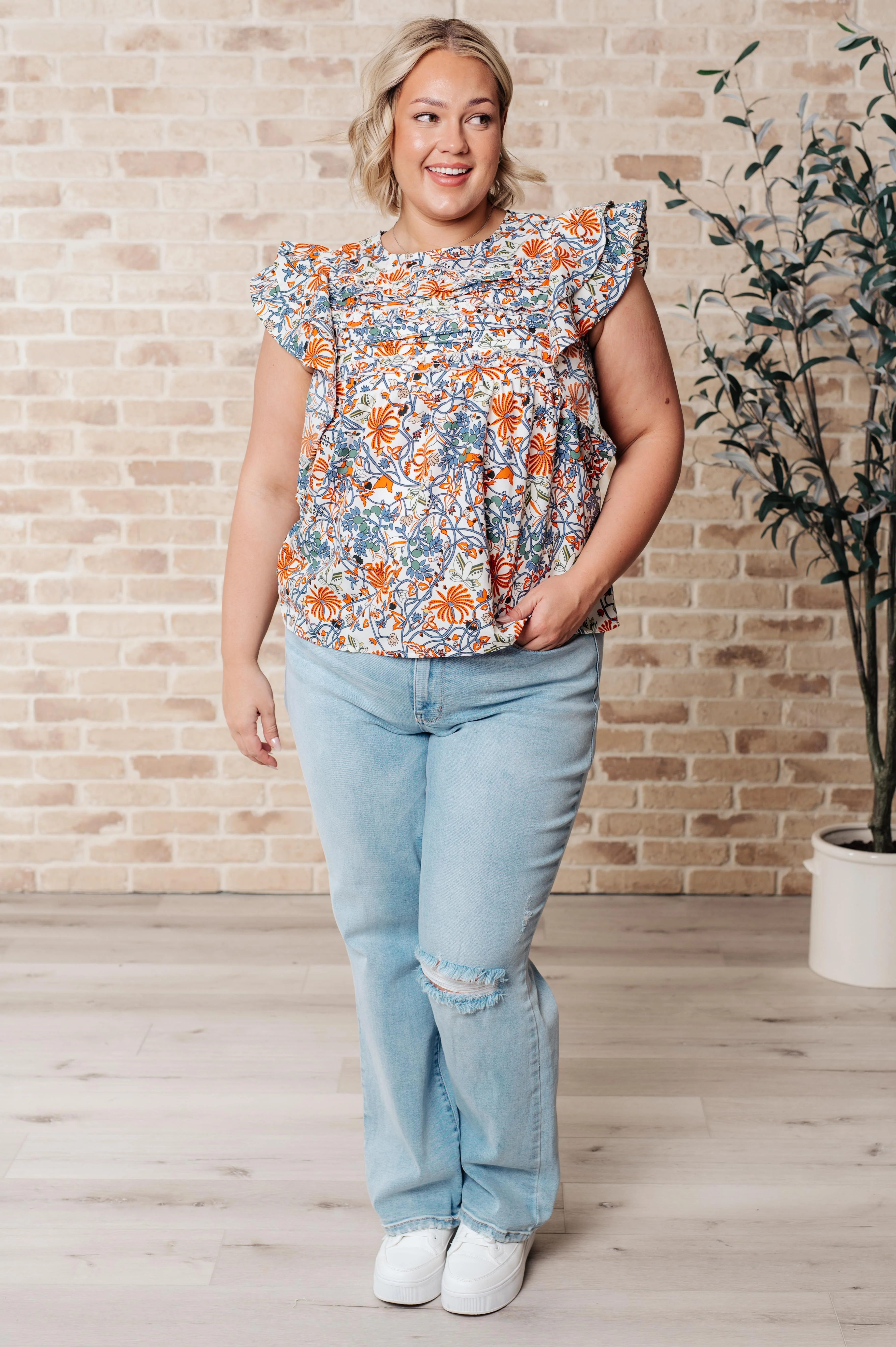 Something Peaceful Flutter Sleeve Blouse - 4/17/2025 - Image 3