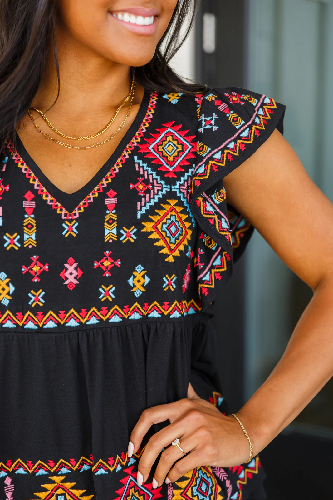 Sophia Embroidered Blouse in Black - 6/1/2023 - Image 7