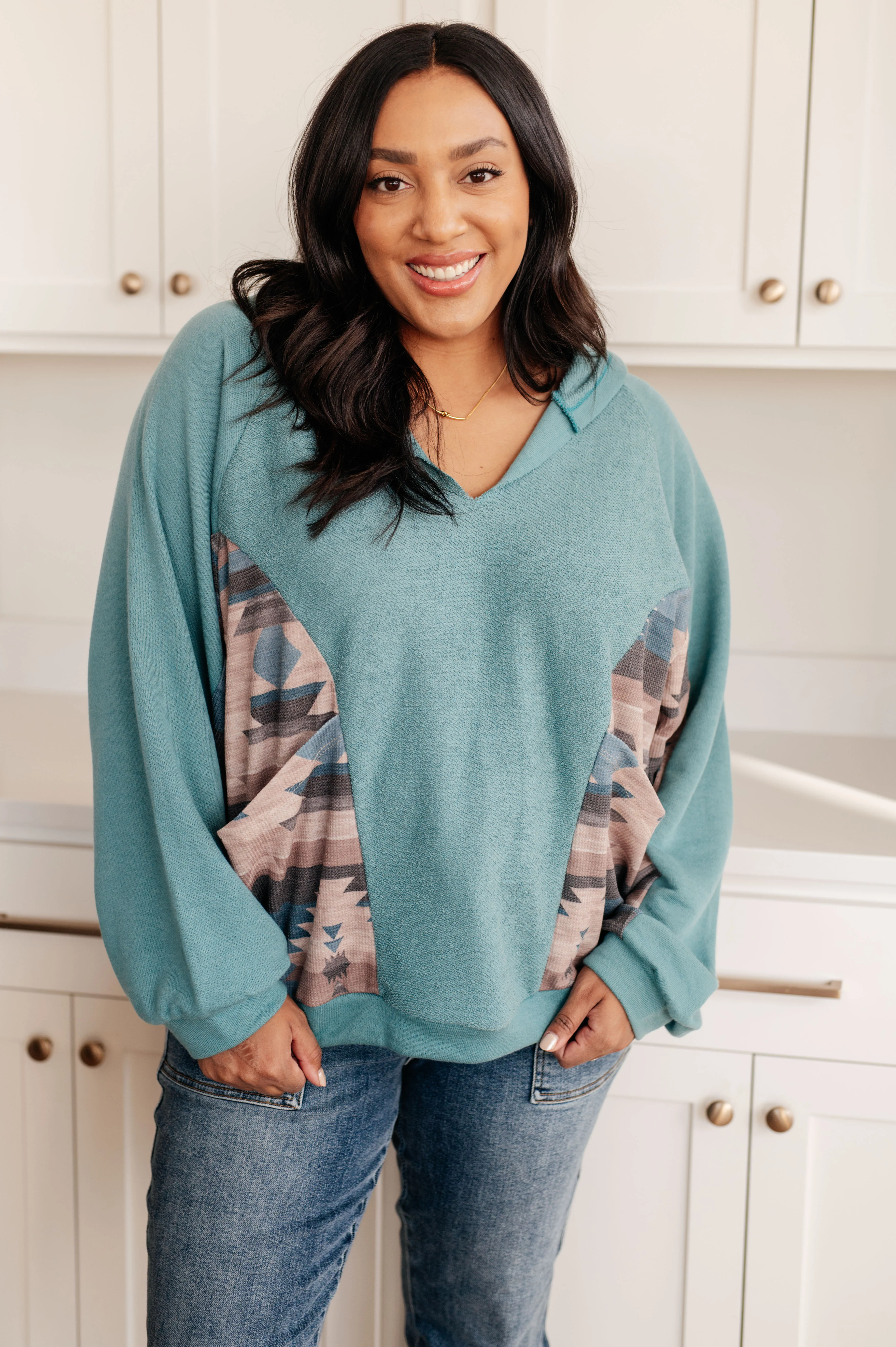 Southwest Sunrise Patchwork Hoodie - 11/13/2025