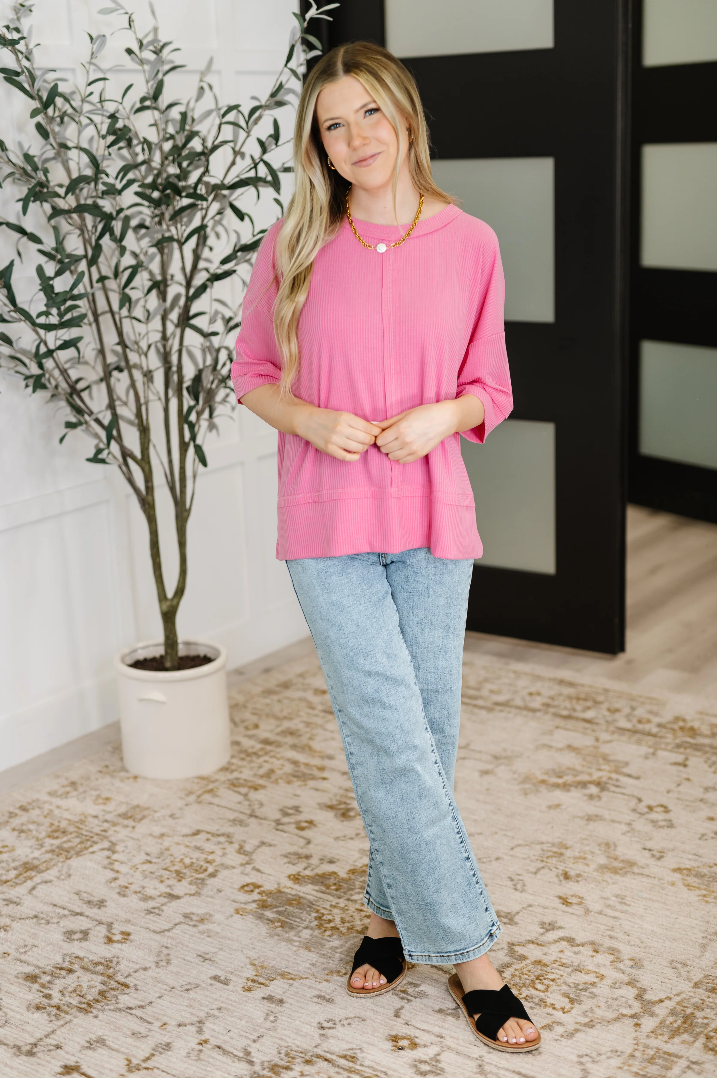 Stay On Top Relaxed Tee in Candy Pink - 6/18/2025 - Image 3