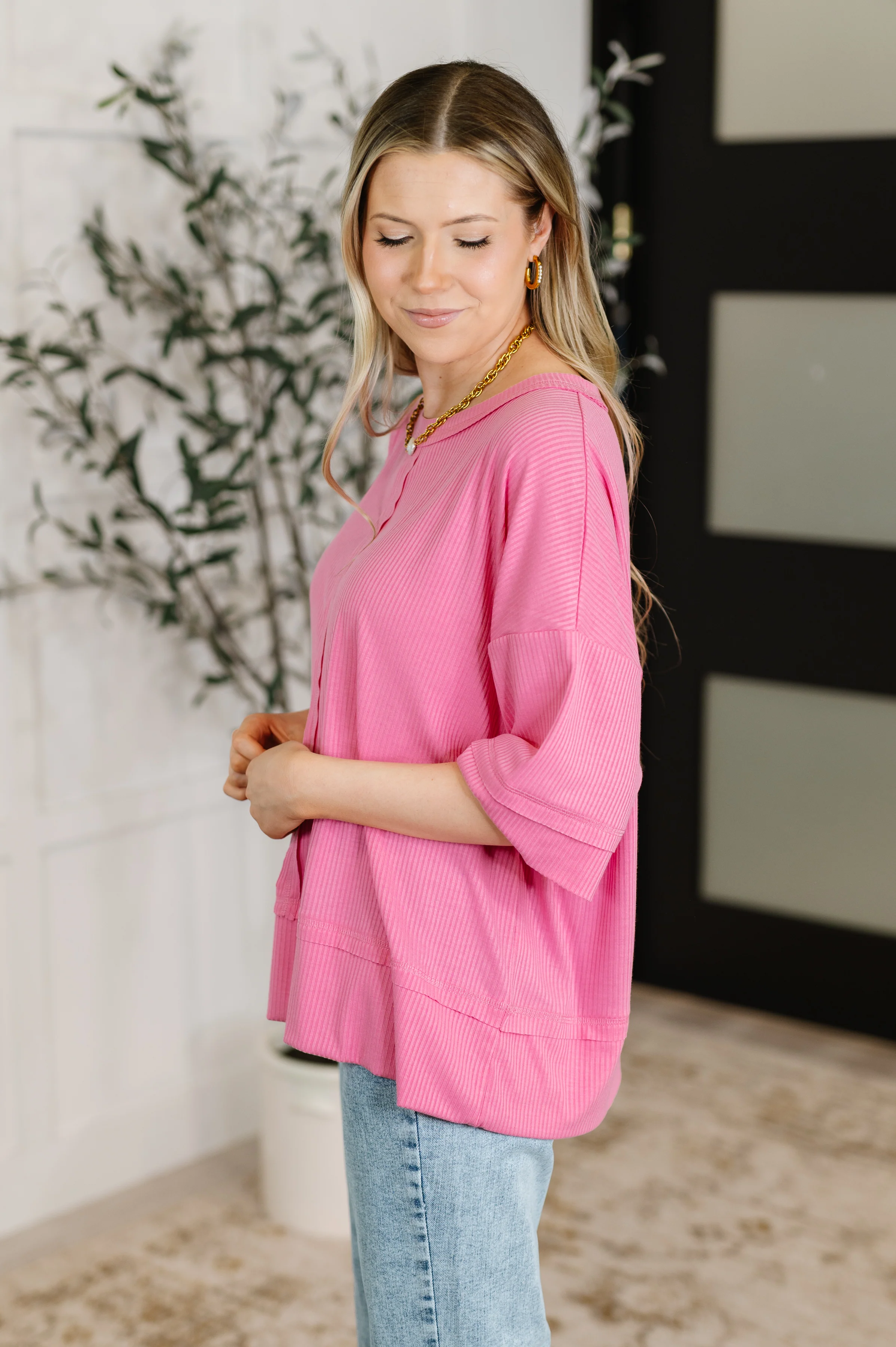 Stay On Top Relaxed Tee in Candy Pink - 6/18/2025 - Image 4