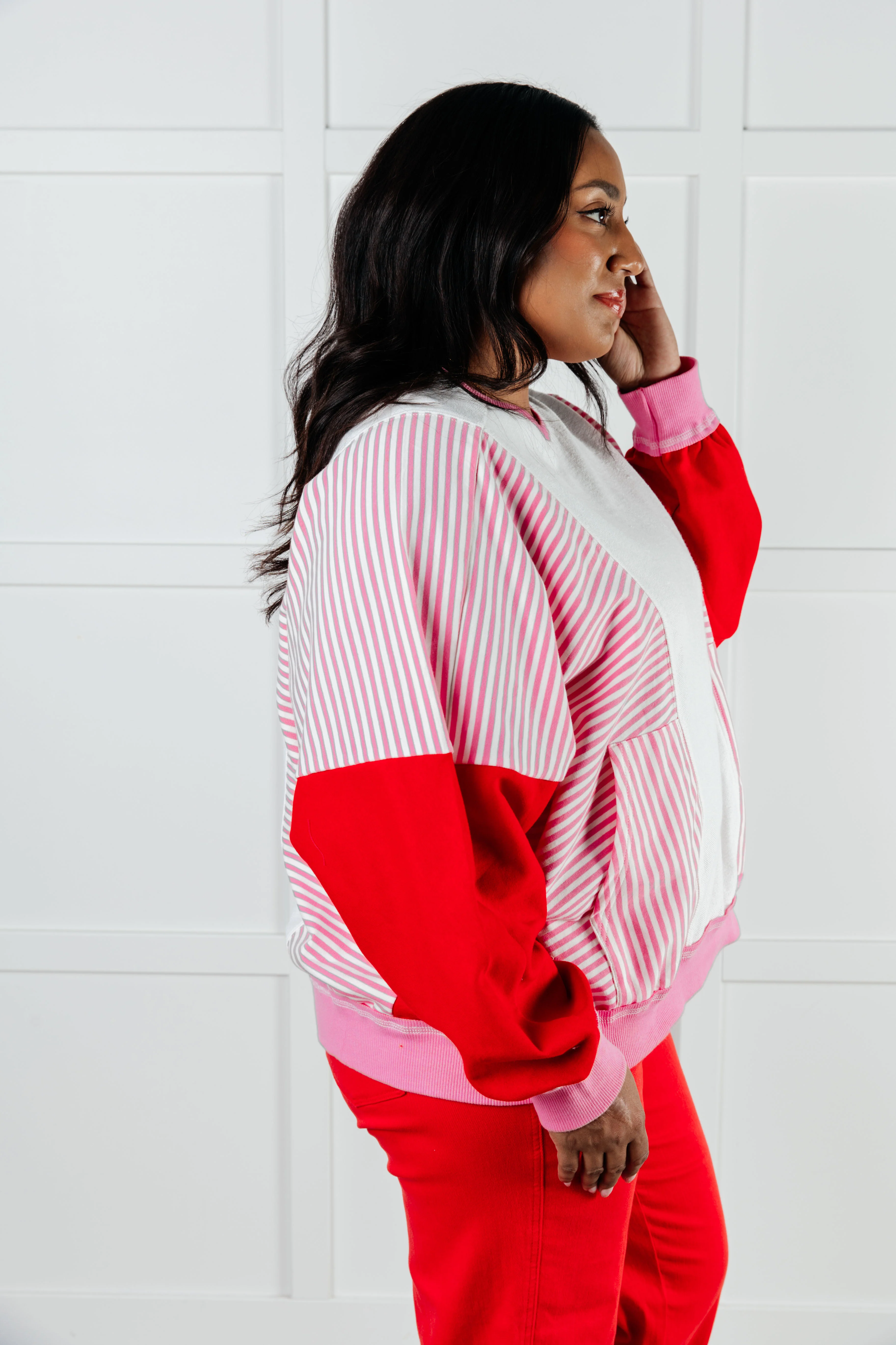 Stripes on My Sleeves Color Block Pullover - 1/14/2025 - Image 6