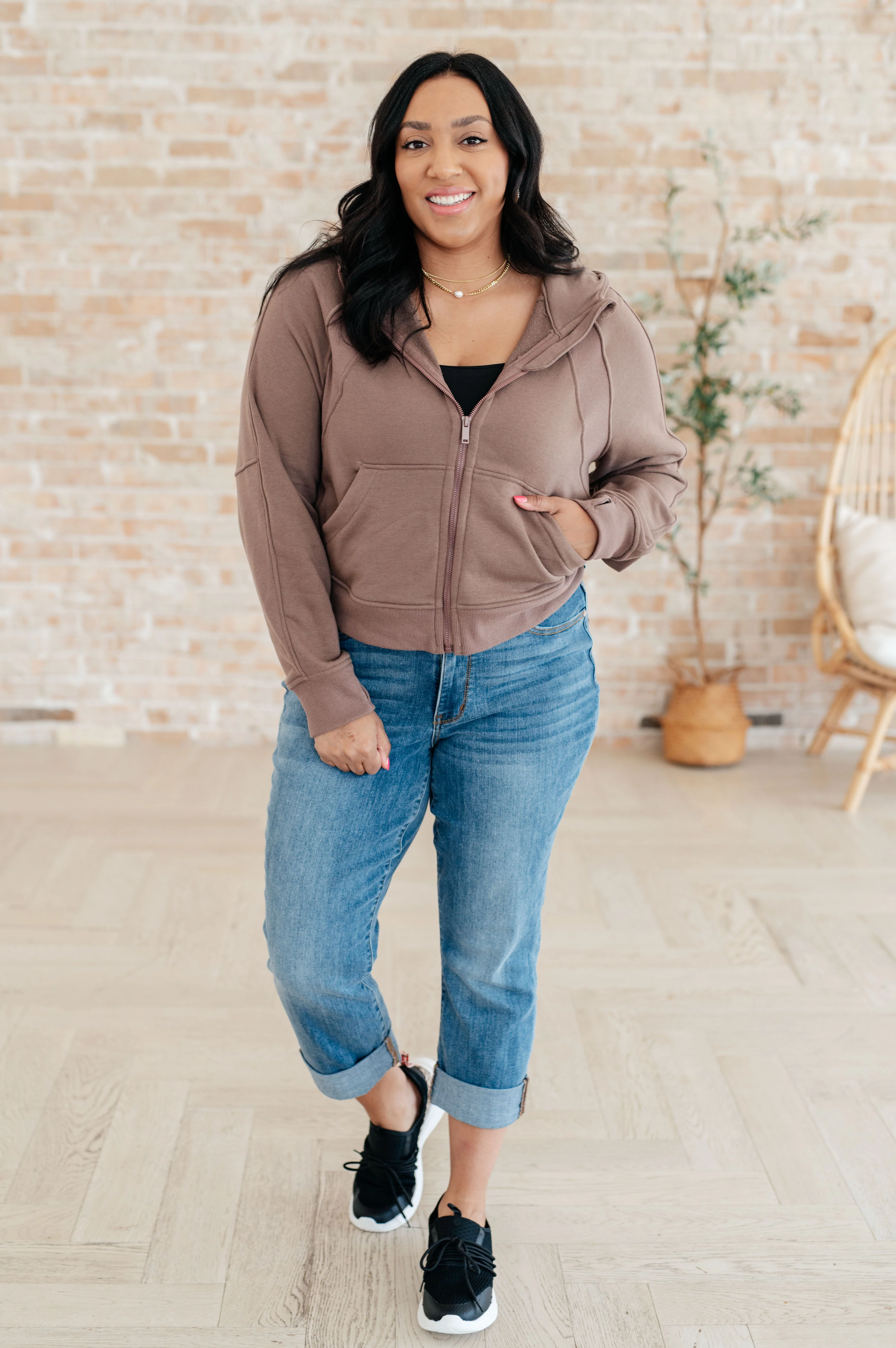 Sun or Shade Zip Up Jacket in Smokey Brown - 4/3/2024 - Image 4