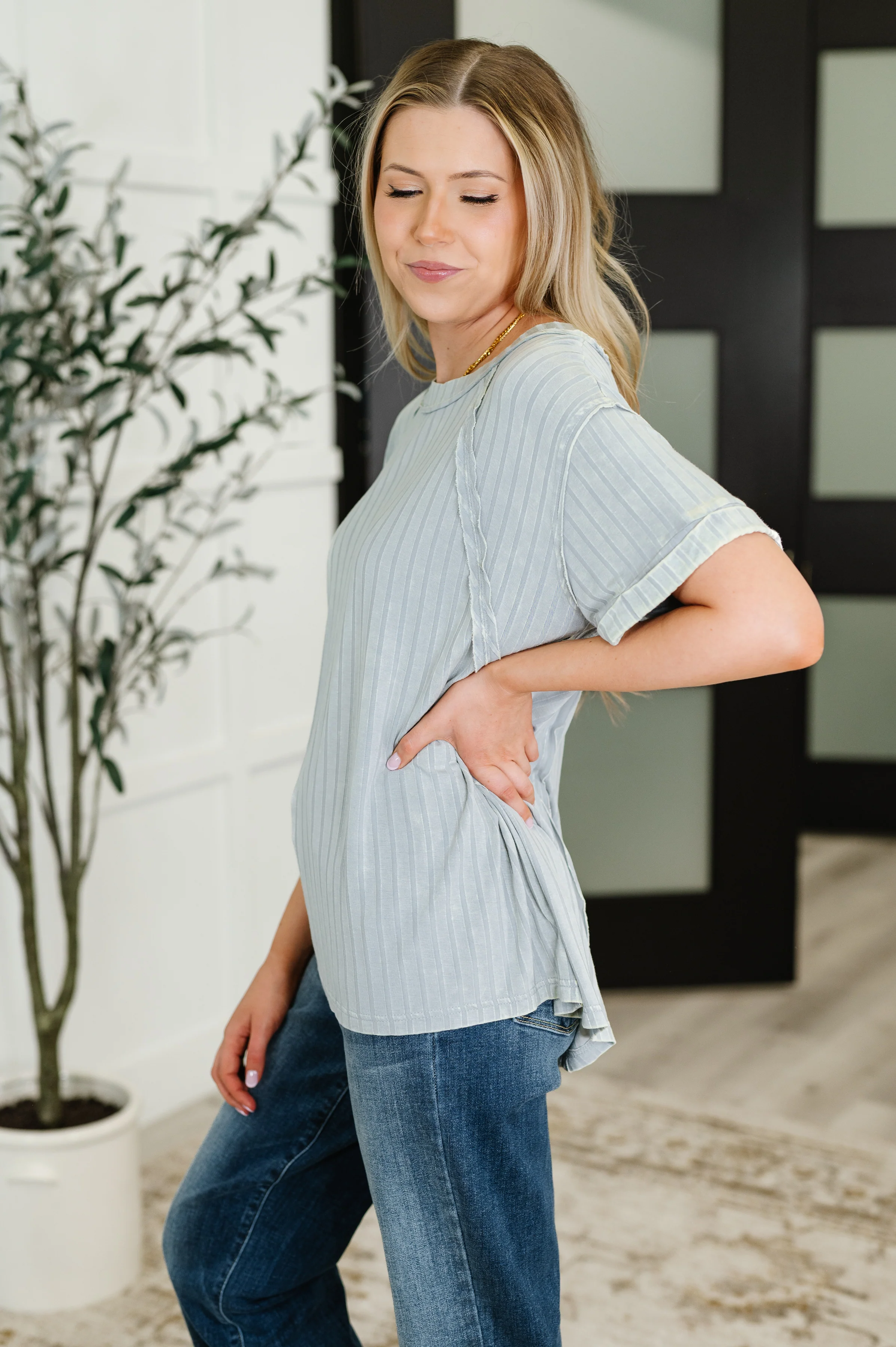 Sunday's Bestie Mineral Wash Top in Light Grey - 4/23/2026 - Image 4