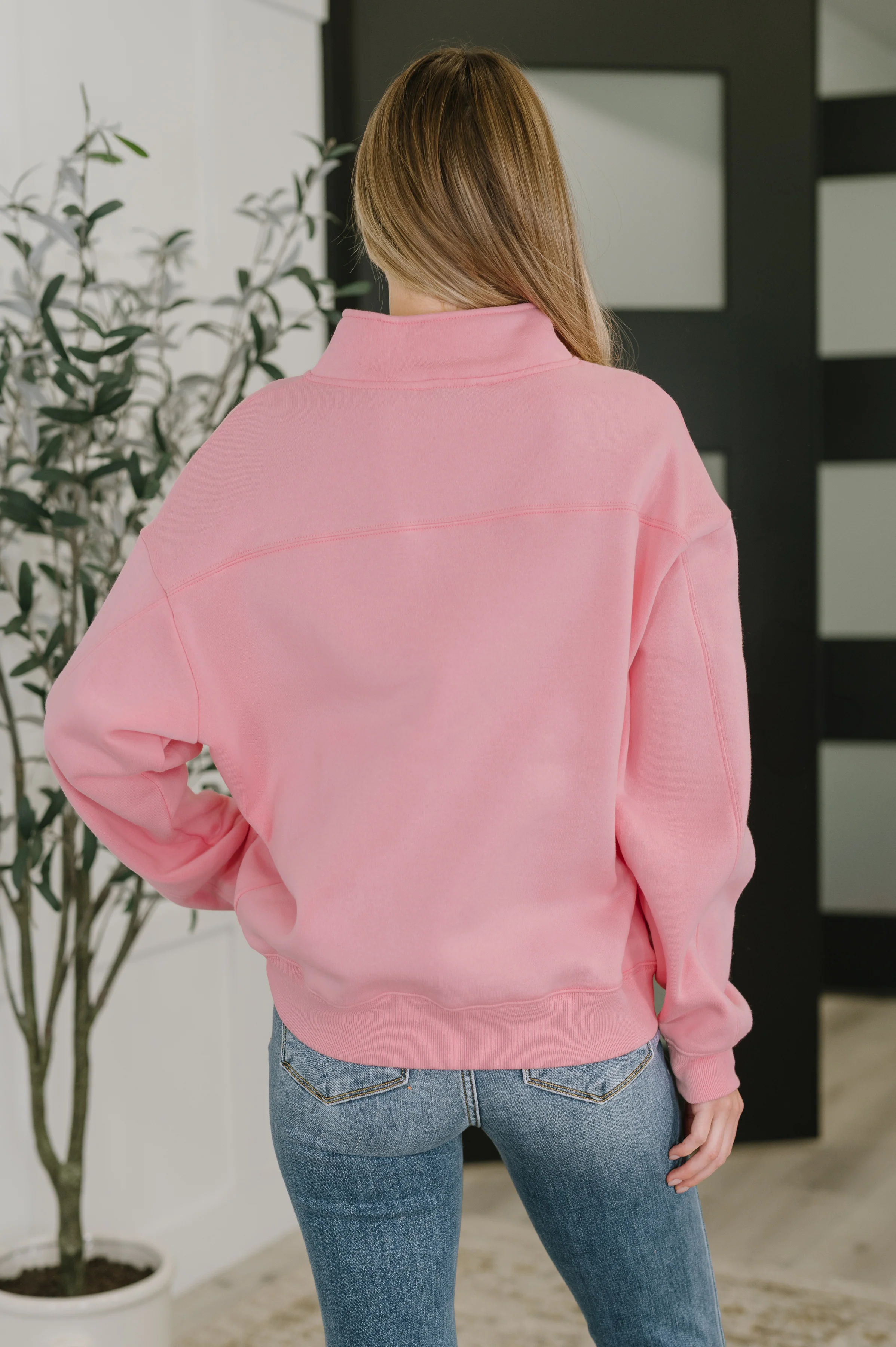 Sweater Weather Half Zip High Neck Pullover in Dark Pink - 11/12/2025 - Image 5
