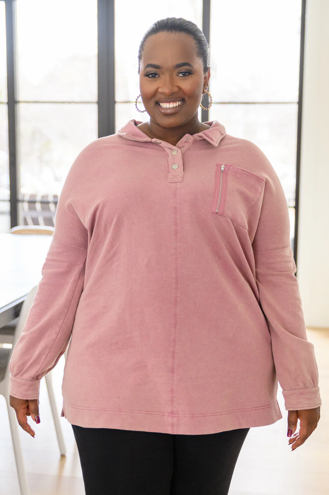 Sweet Crush Collar Pullover in Mauve - 12/20/2022 - Image 6
