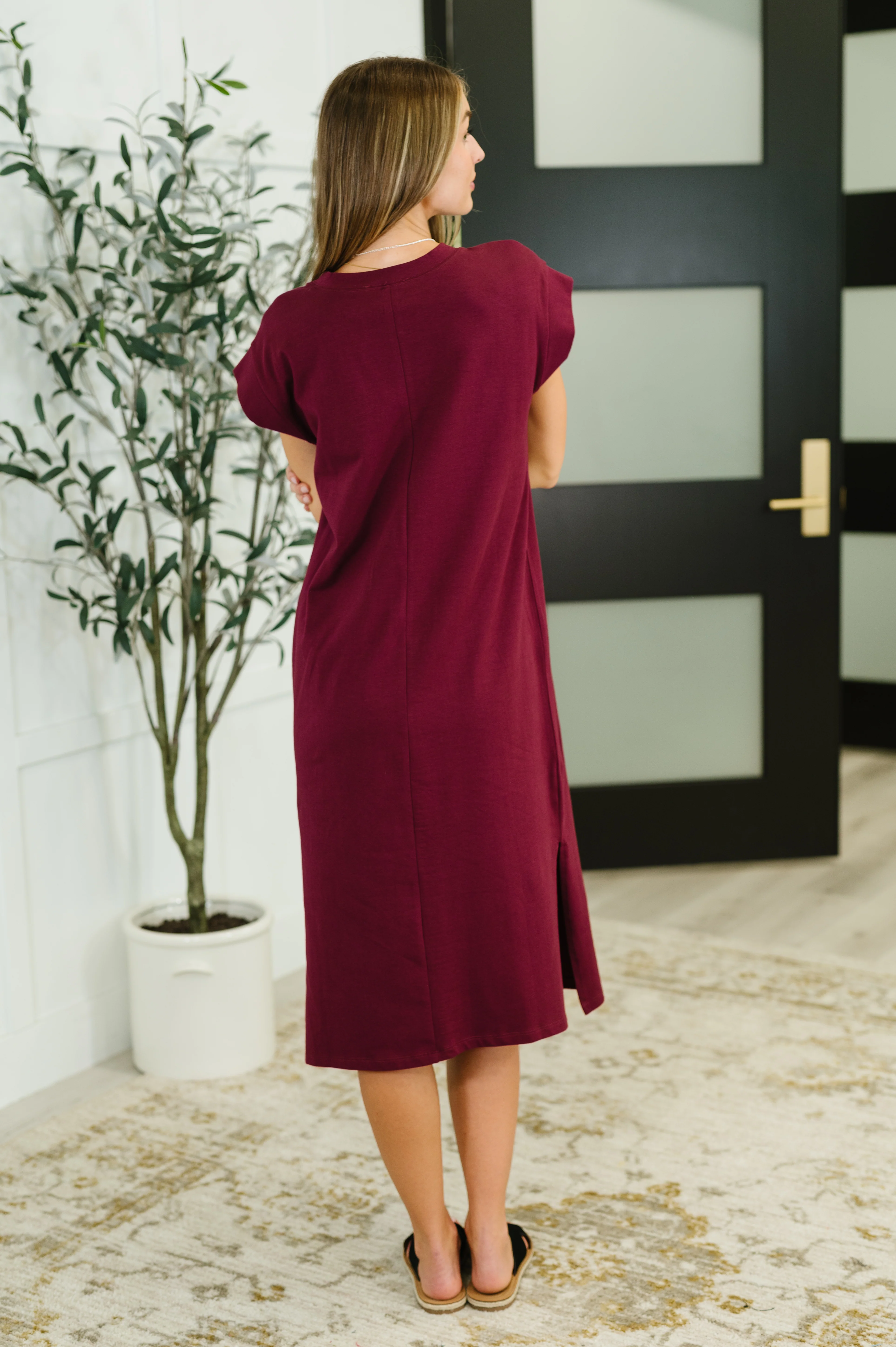 Sweet Like That Casual Dress in Cabernet - 7/23/2025 - Image 4