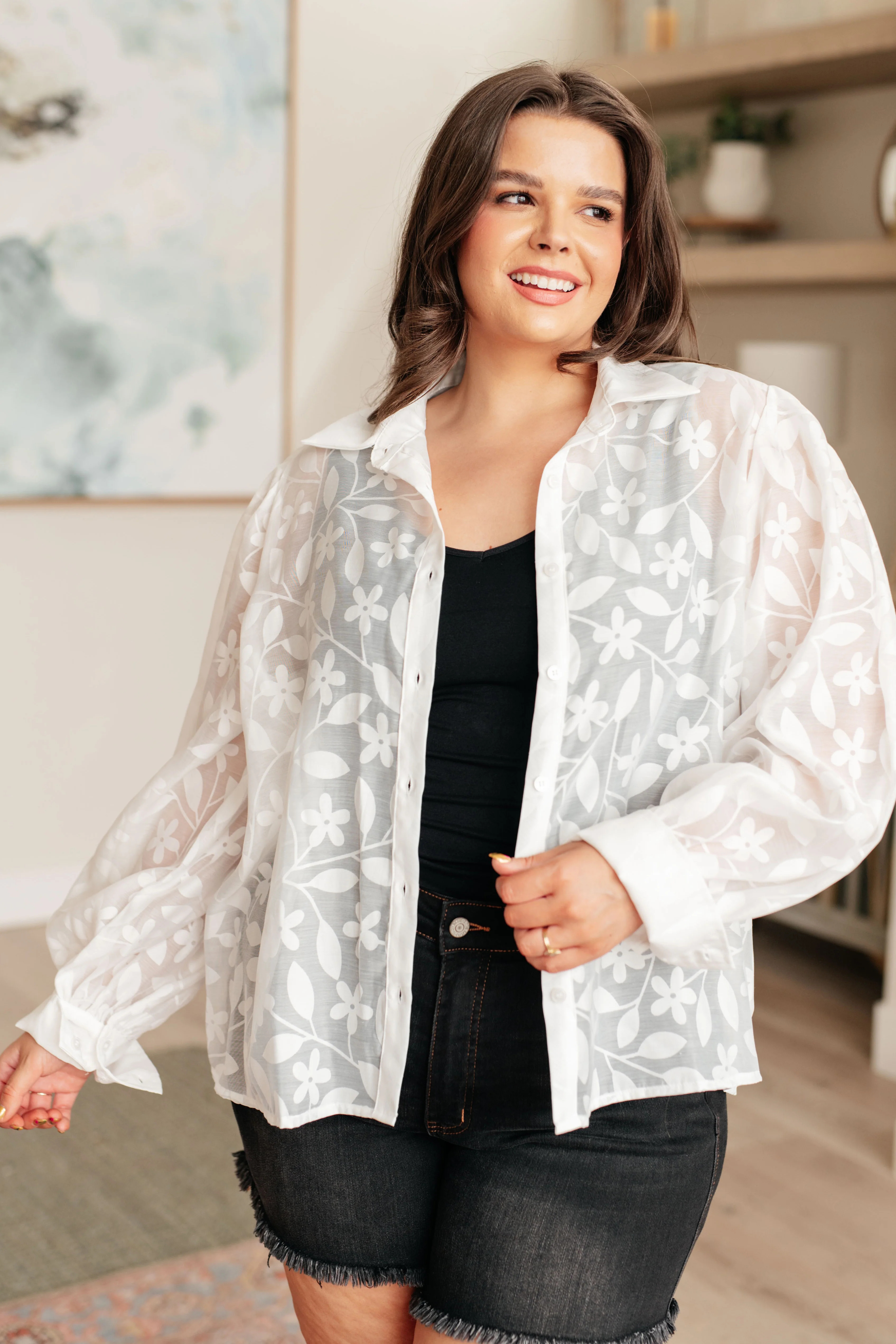 Sweet Serotonin Lace Button Up - 4/23/2024 - Image 6
