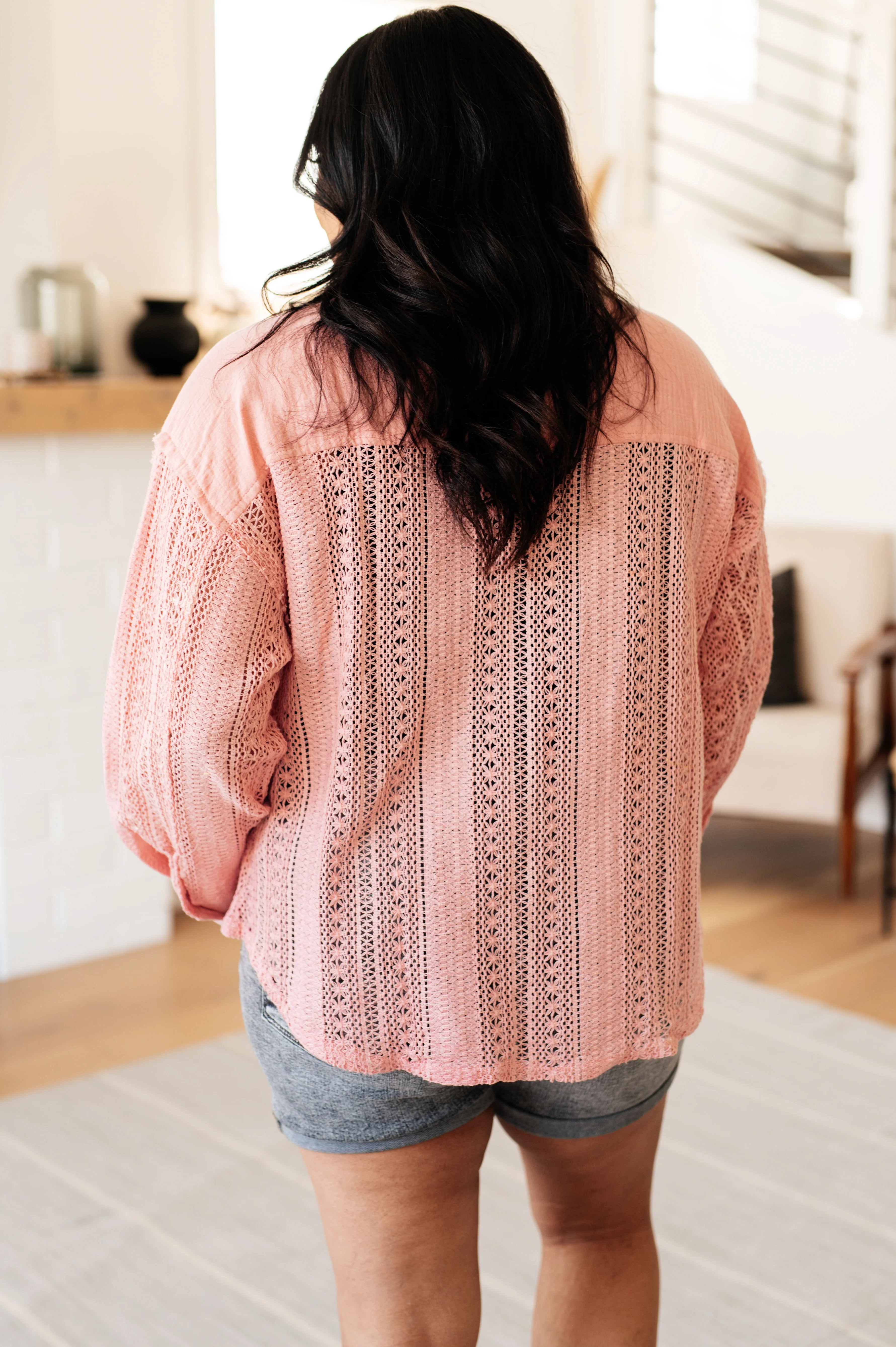 Sweeter Than Nectar Lace Button Down in Rose - 5/7/2024 - Image 10
