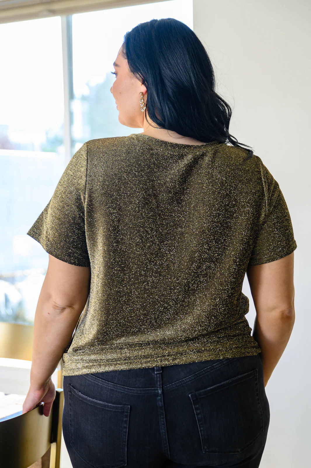 Sweetly Twinkle Short Sleeve Knit Top In Black - 12/6/2022 - Image 3