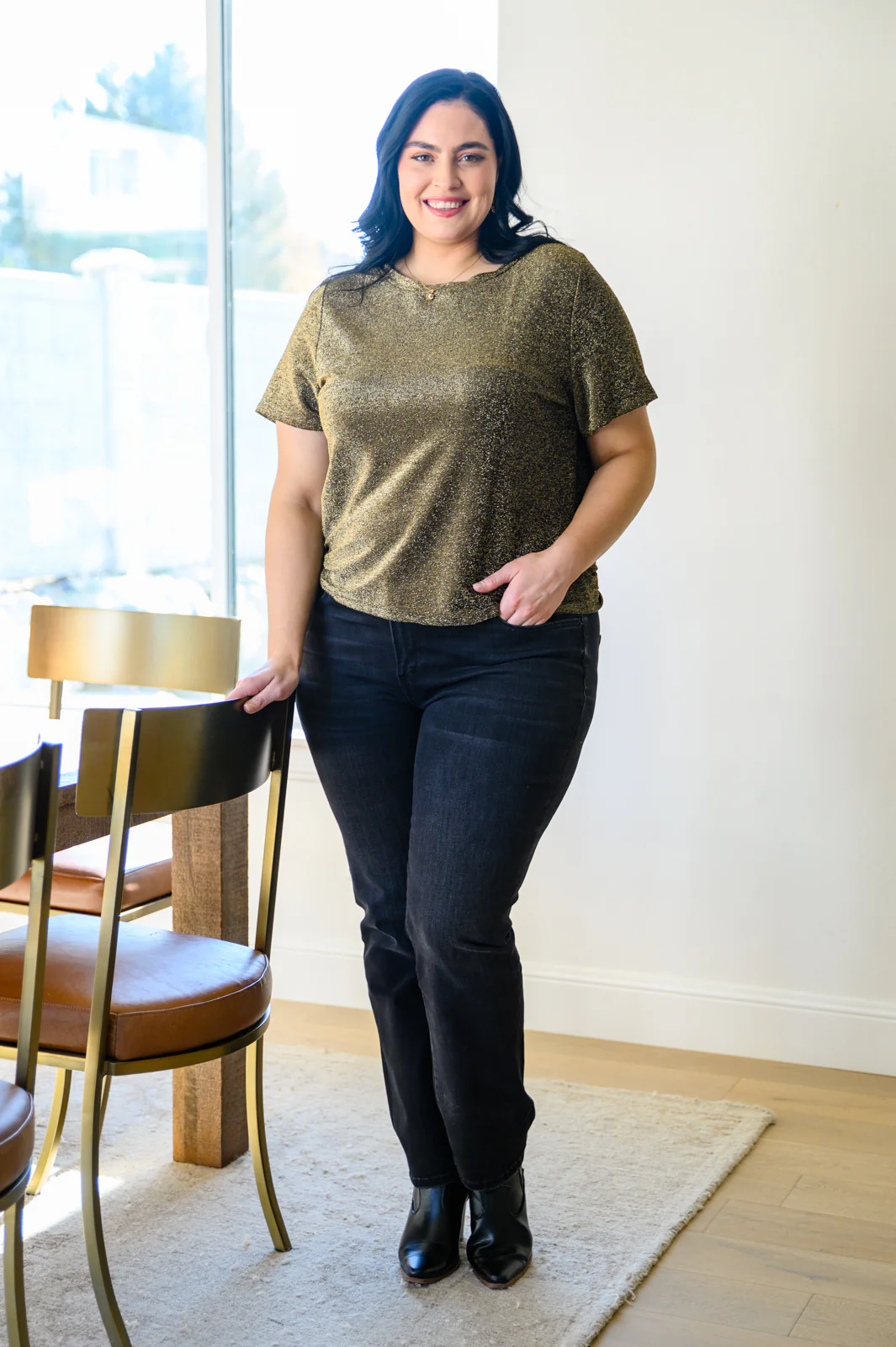 Sweetly Twinkle Short Sleeve Knit Top In Black - 12/6/2022 - Image 4