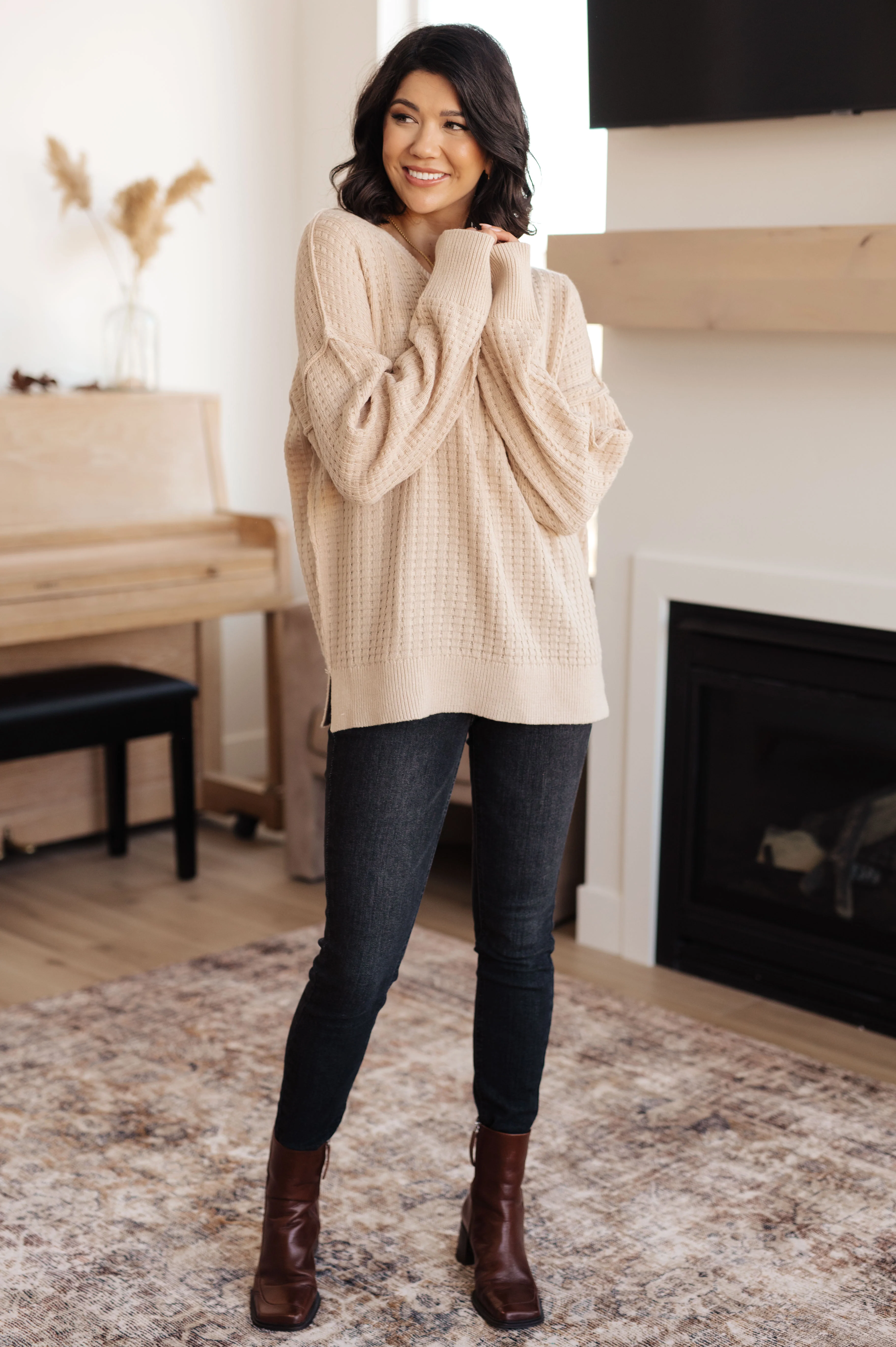 Terrifically Textured Sweater in Mocha - 11/21/2023 - Image 3