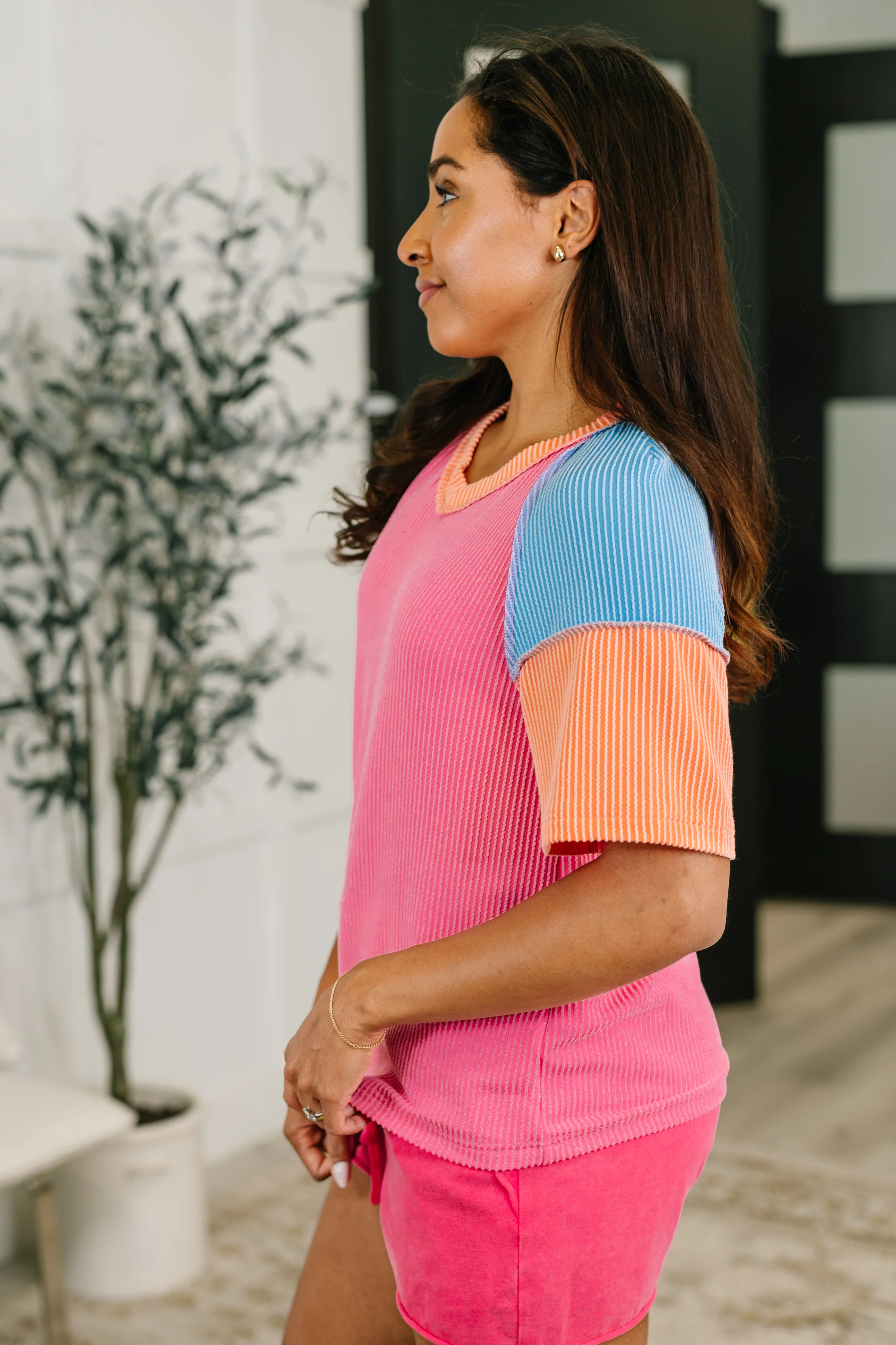 Textured Tones Color Block Top - 6/23/2026 NEW - Image 4