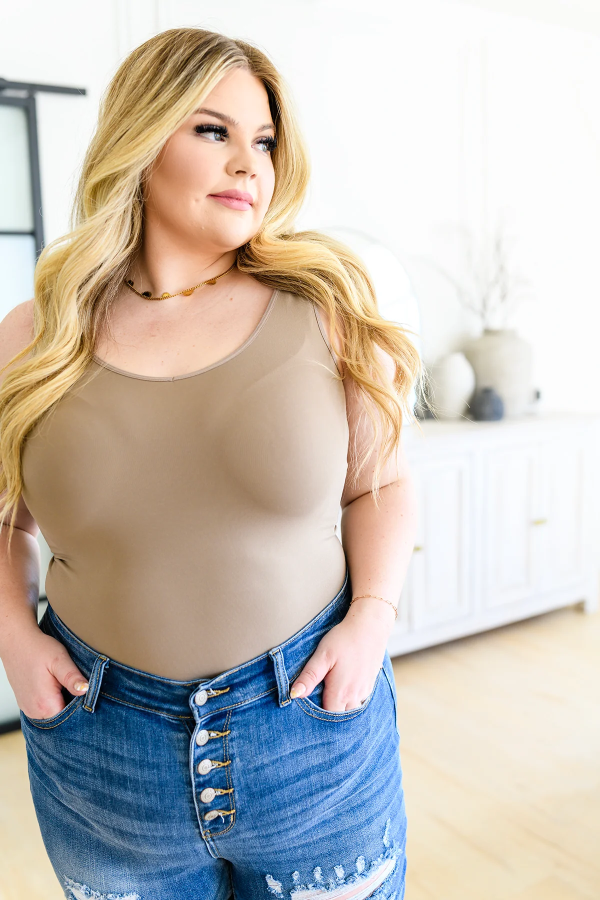 The Basics Reversible Longline Tank in Light Mocha - 3/21/2023 - Image 13