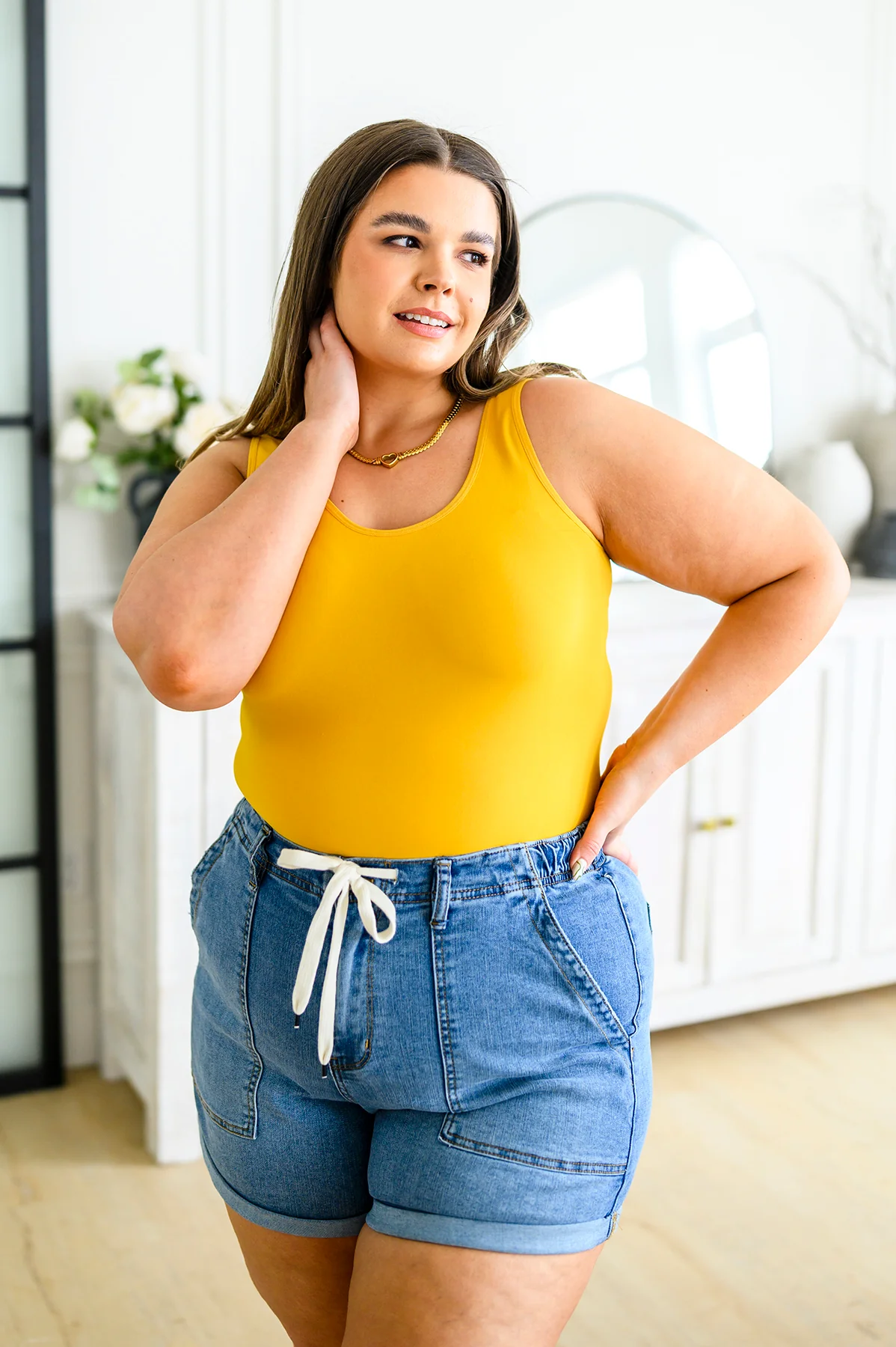 The Basics Reversible Longline Tank in Mustard - 4/20/2023 - Image 3