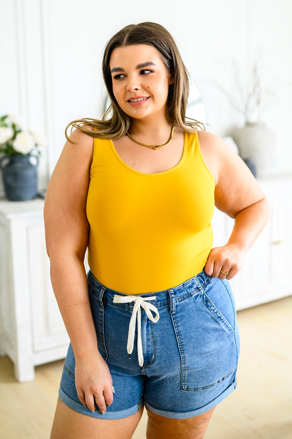 The Basics Reversible Longline Tank in Mustard - 4/20/2023 - Image 6