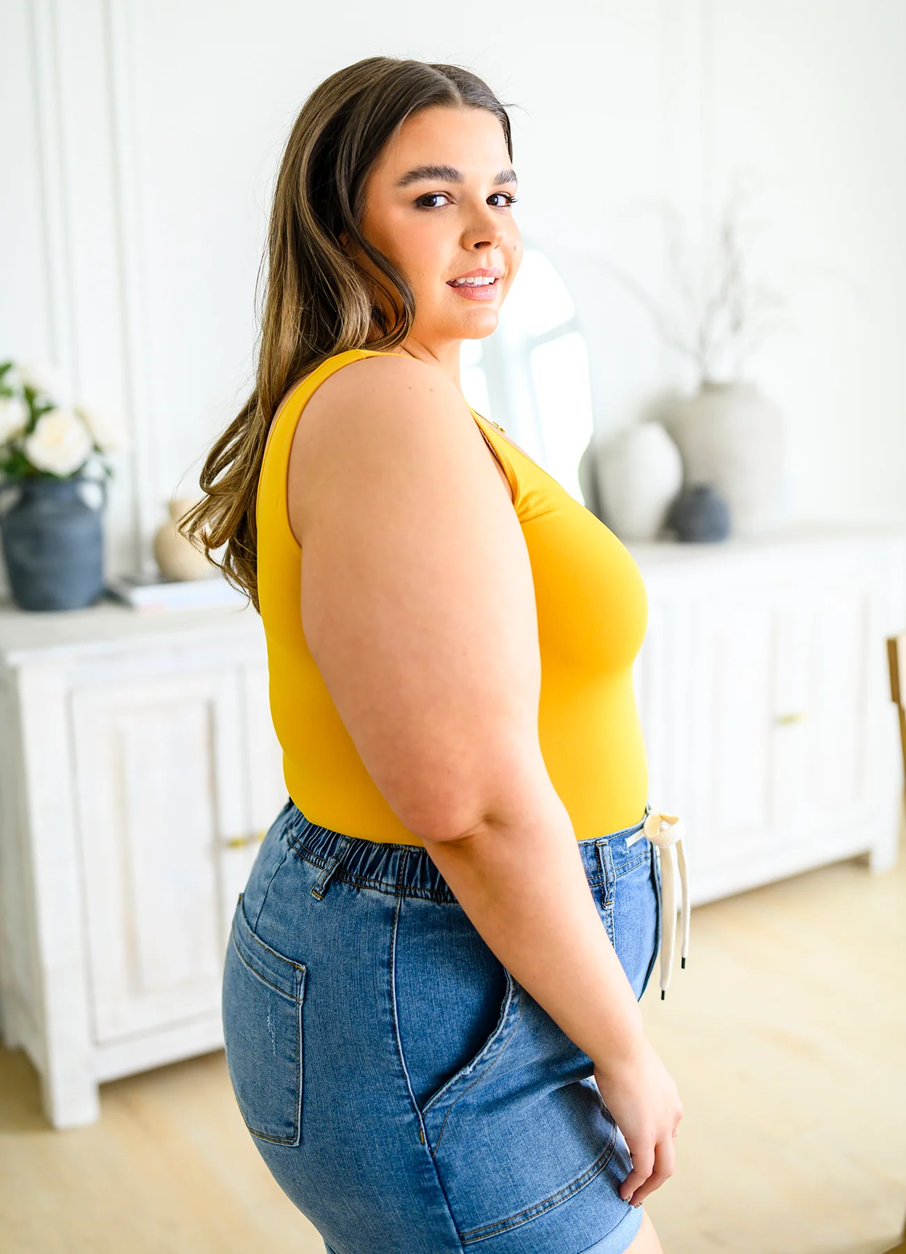 The Basics Reversible Longline Tank in Mustard - 4/20/2023 - Image 8