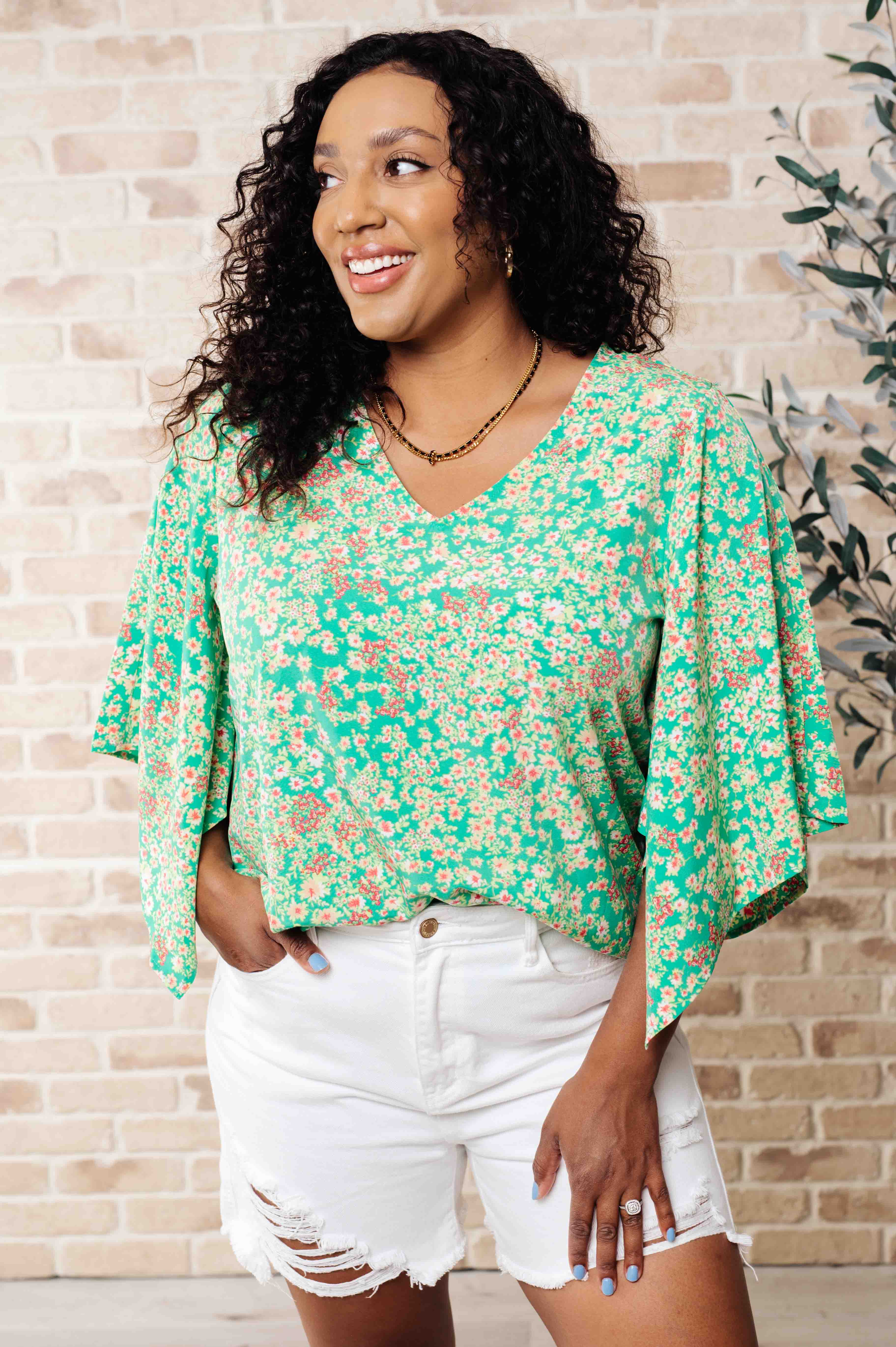 The Future's Open Wide V-Neck Batwing Top - 6/27/2024 - Image 3