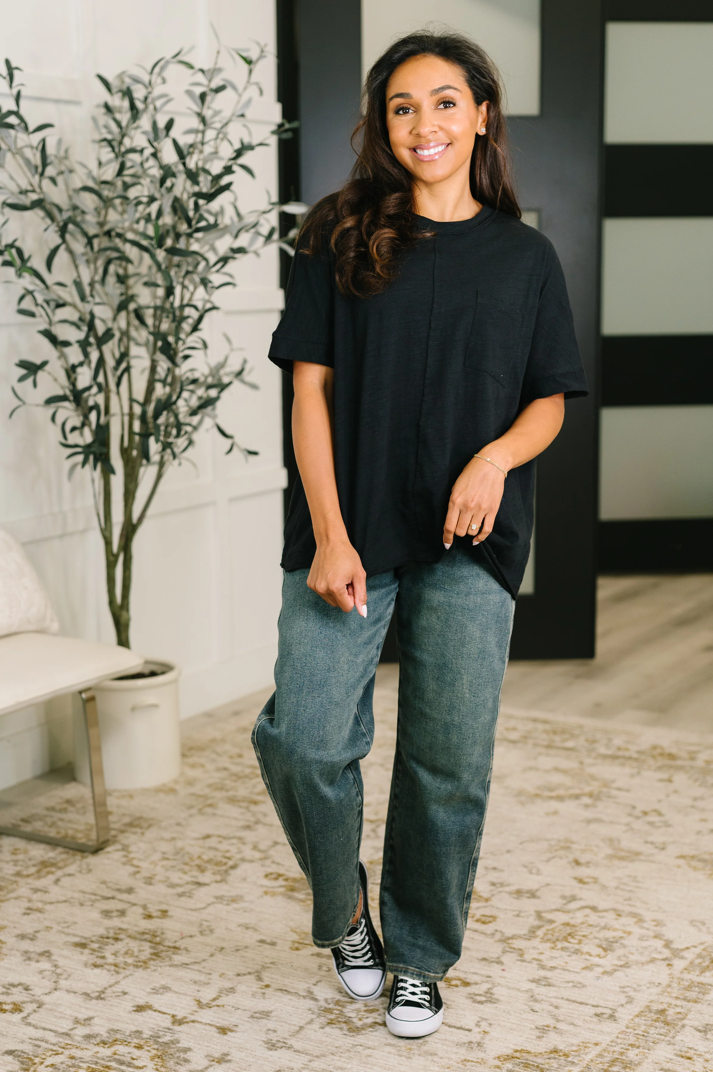The Layback Relaxed Basic Tee in Black - 7/24/2026 - Image 3