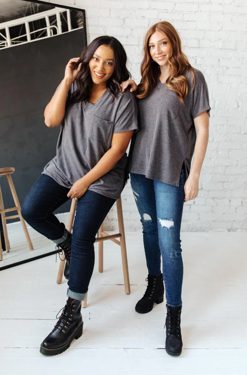 The Weekender Top in Charcoal - 10/5/2021 - Image 2