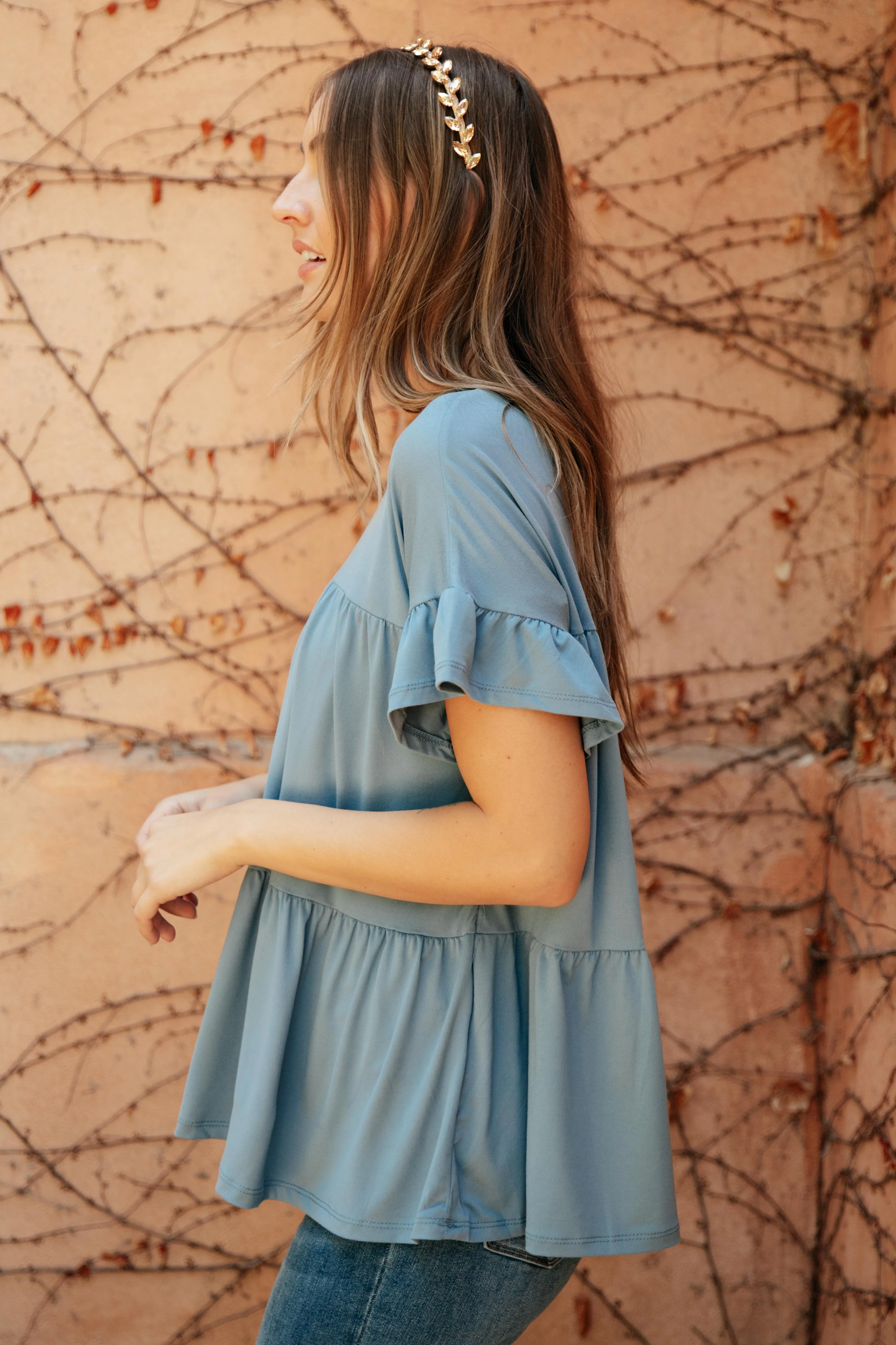 Tiered Top in Denim - 8/26/2021 - Image 9