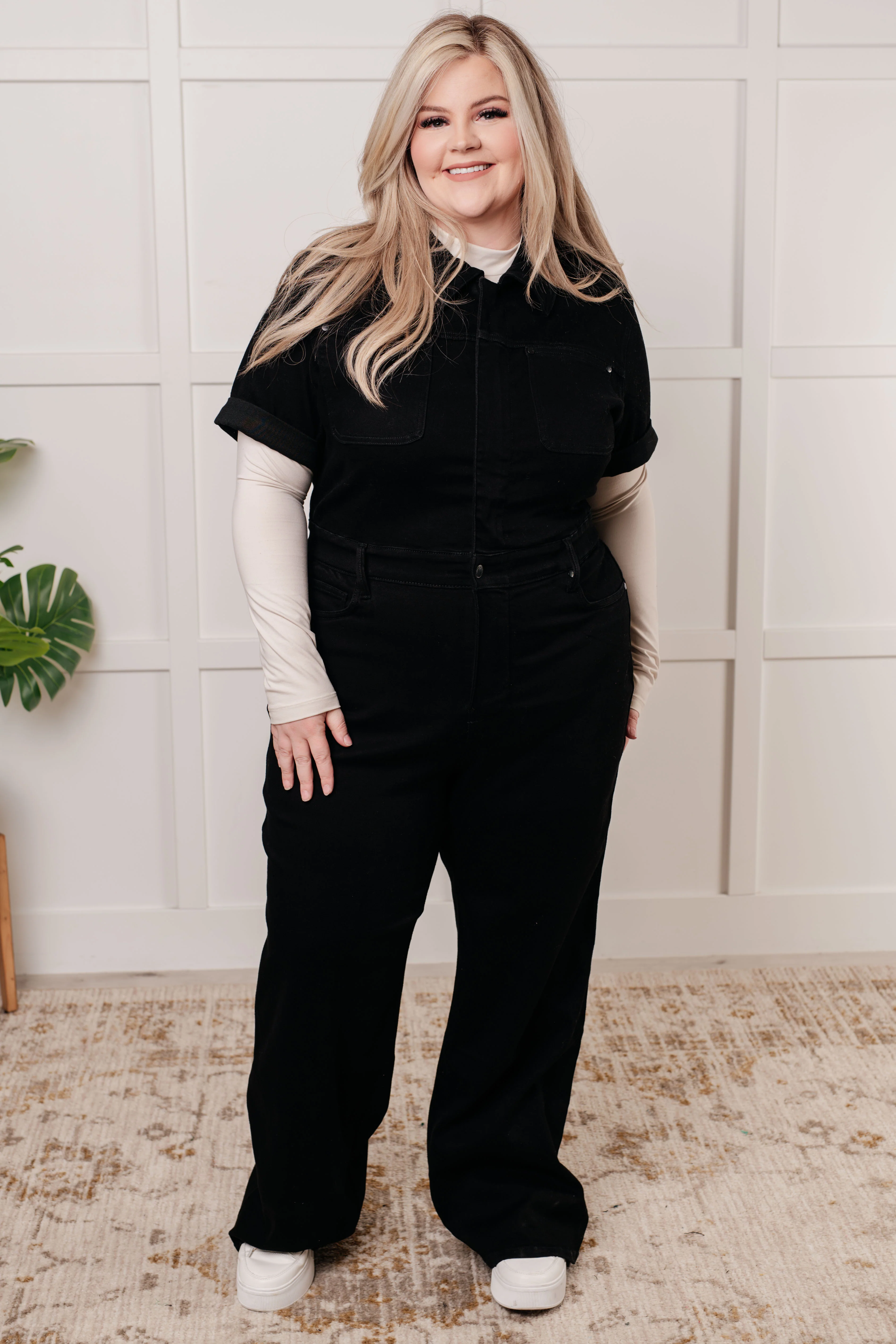 Tilda Short Sleeve Control Top Denim Jumpsuit - 2/5/2026 - Image 2