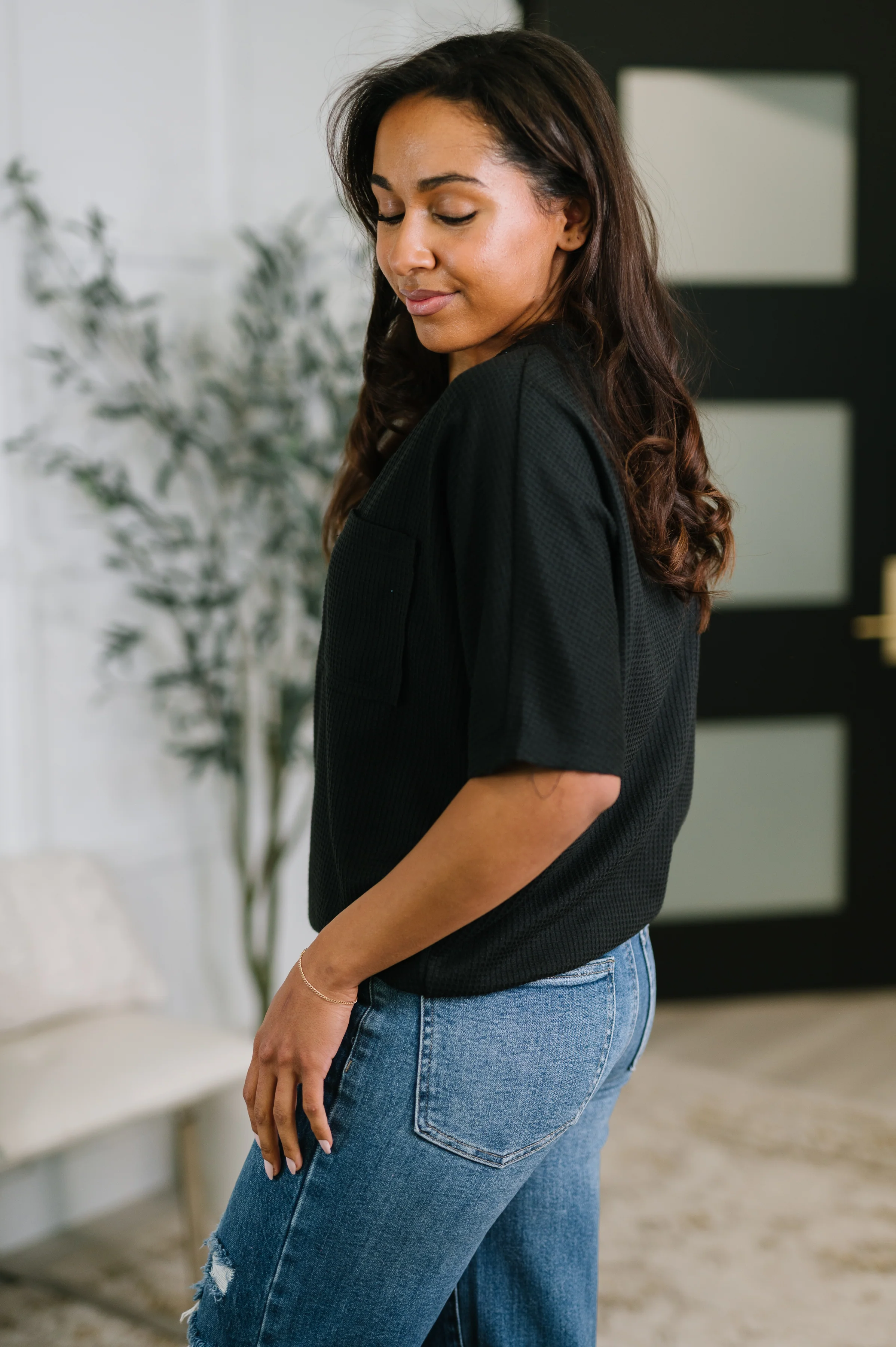Together We're Unlimited Basic V-Neck Tee in Black - 5/5/2026 NEW - Image 4