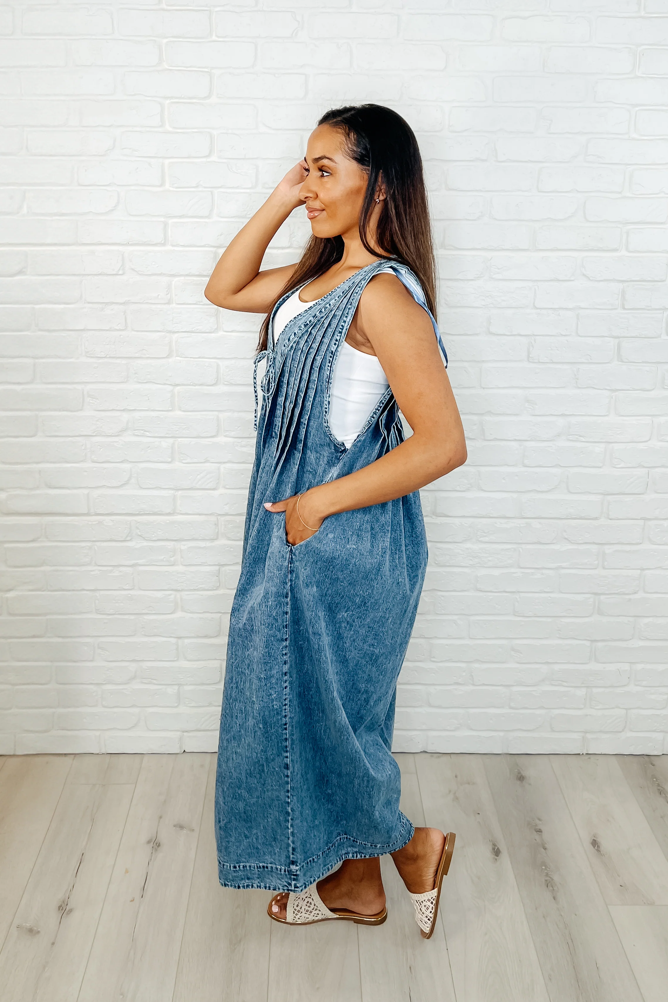 Too Cool For Fools Wide Leg Jumpsuit in Denim - 4/1/2025 - Image 4
